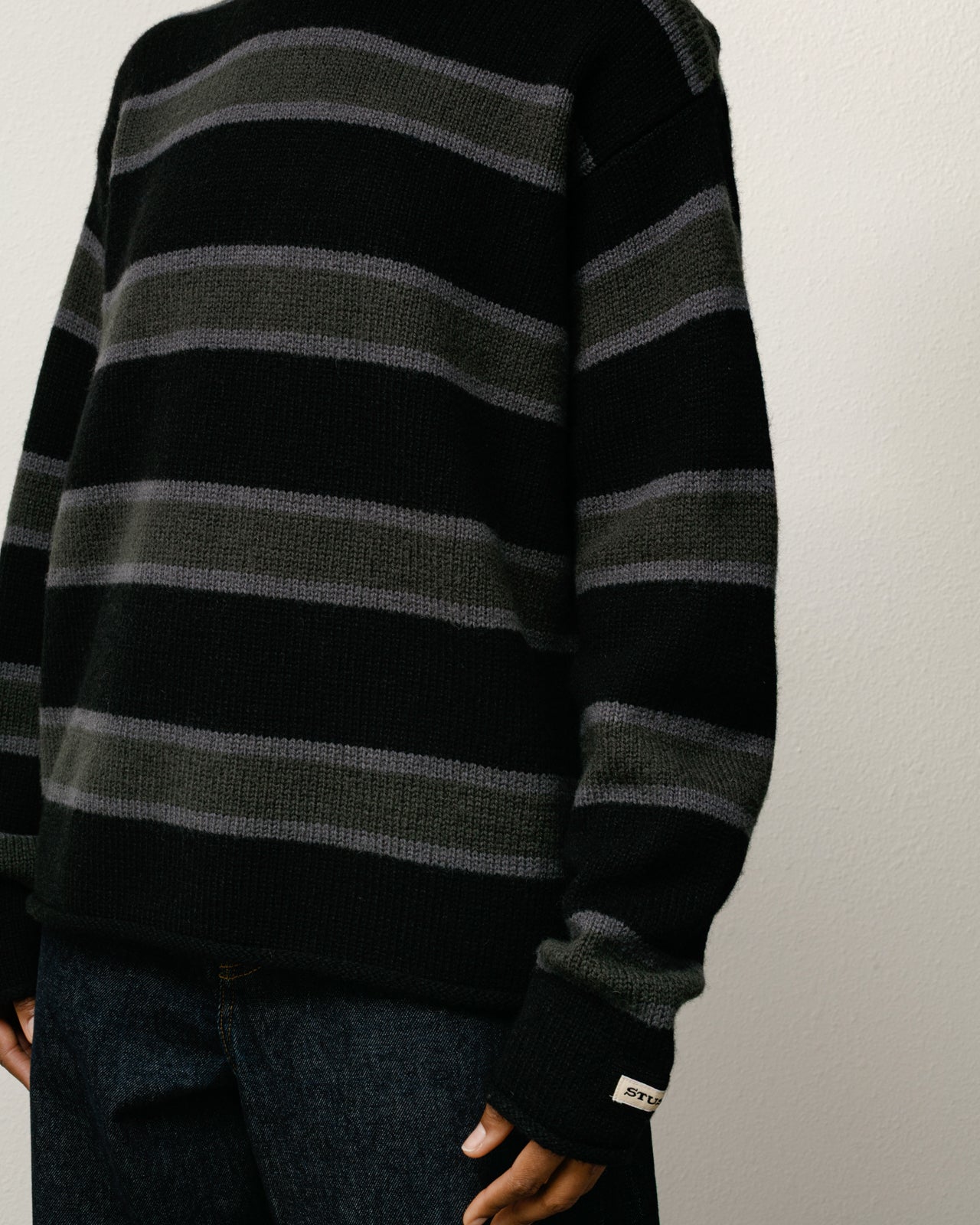 Striped Wool Sweater – Black | Tops & Knits | Stüssy Japan