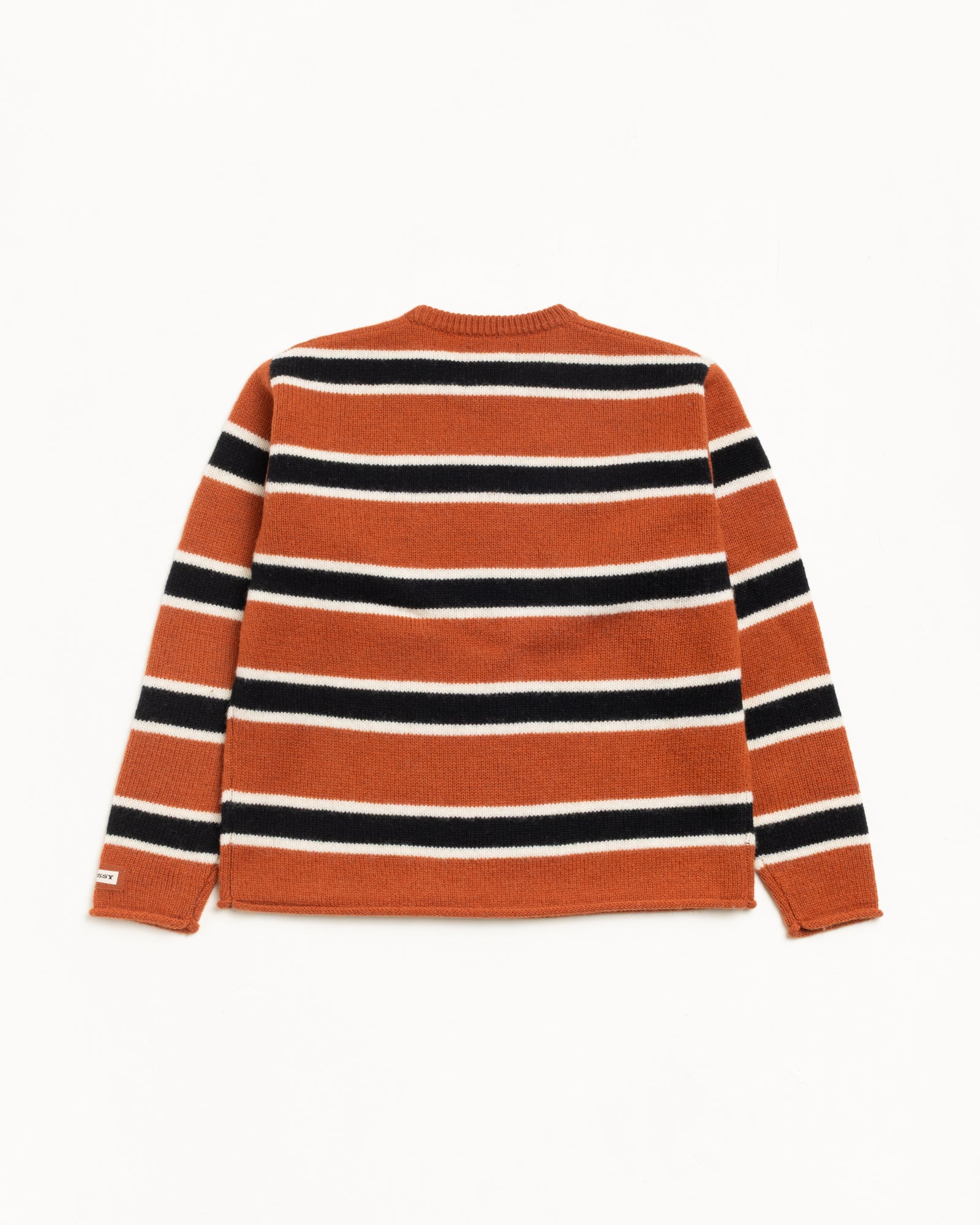 Striped Wool Sweater Mens Long Sleeve In Umber