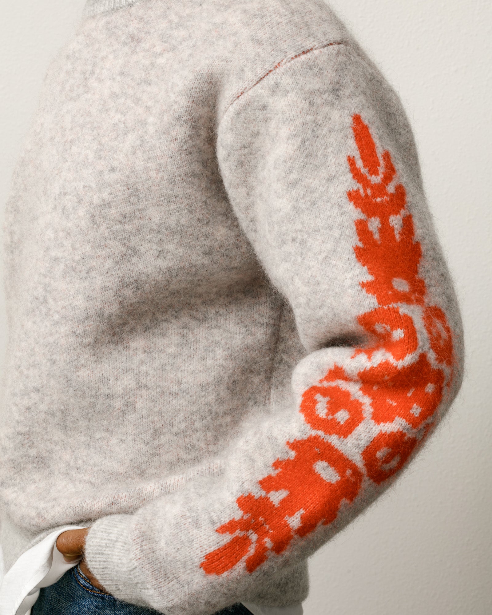Mohair Flower Sweater – Grey Heather | Tops & Knits | Stüssy Japan