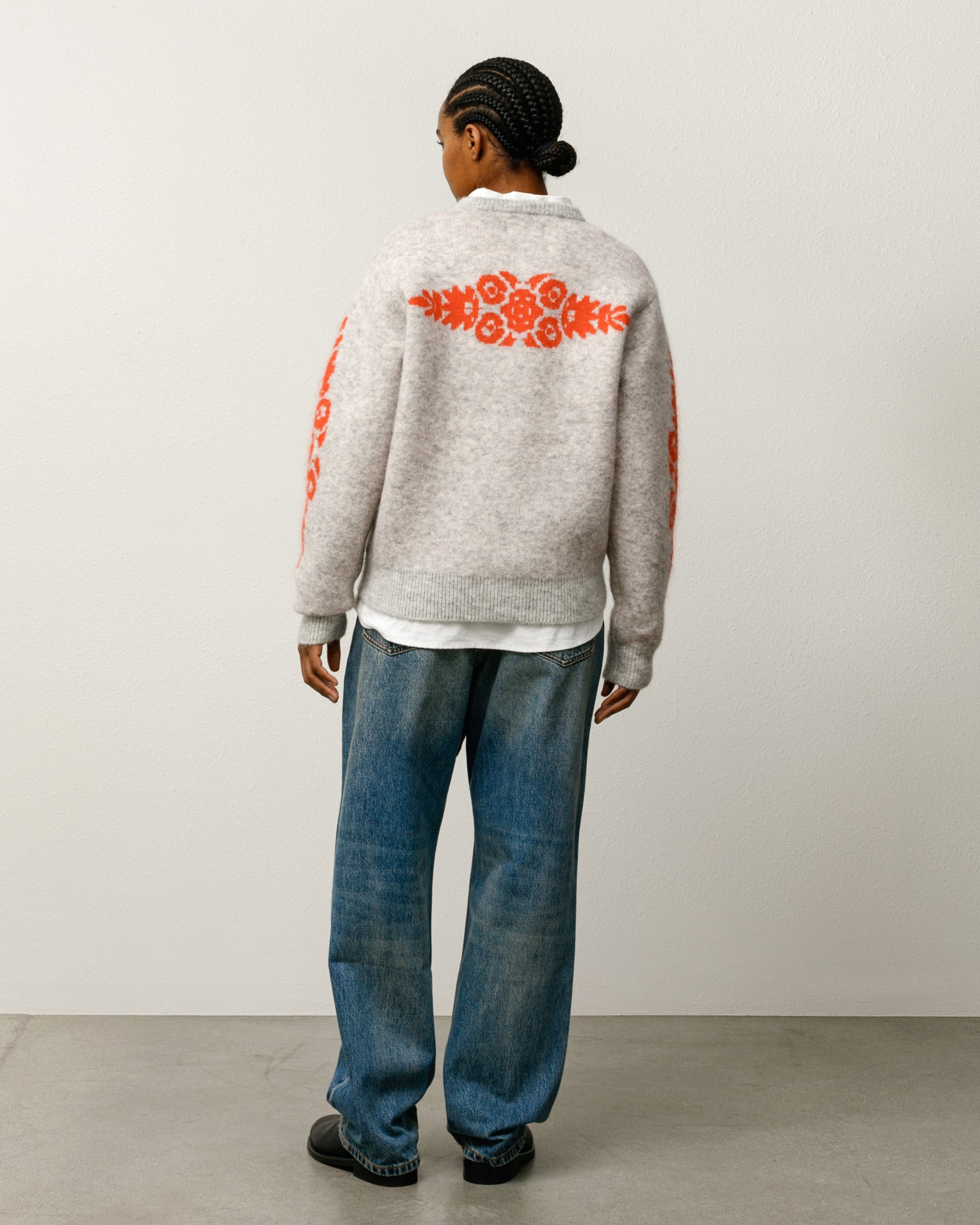 Mohair Flower Sweater – Grey Heather | Tops & Knits | Stüssy Japan