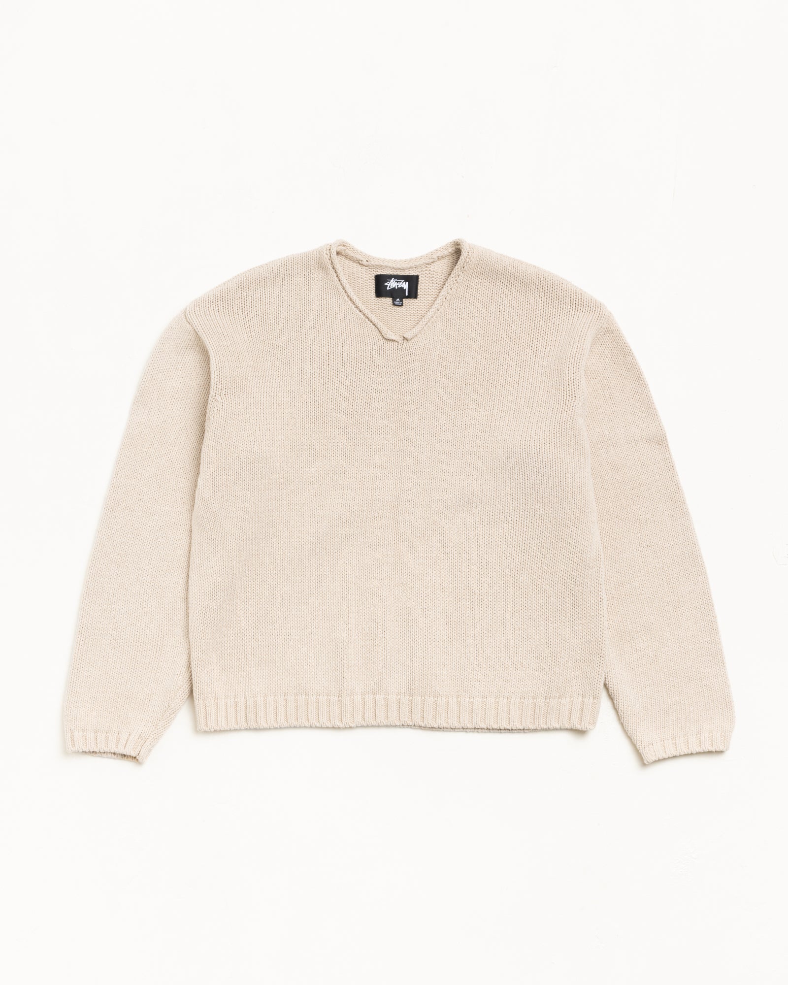 Roll V Neck Sweater – Oatmeal | Tops & Knits | Stüssy Japan