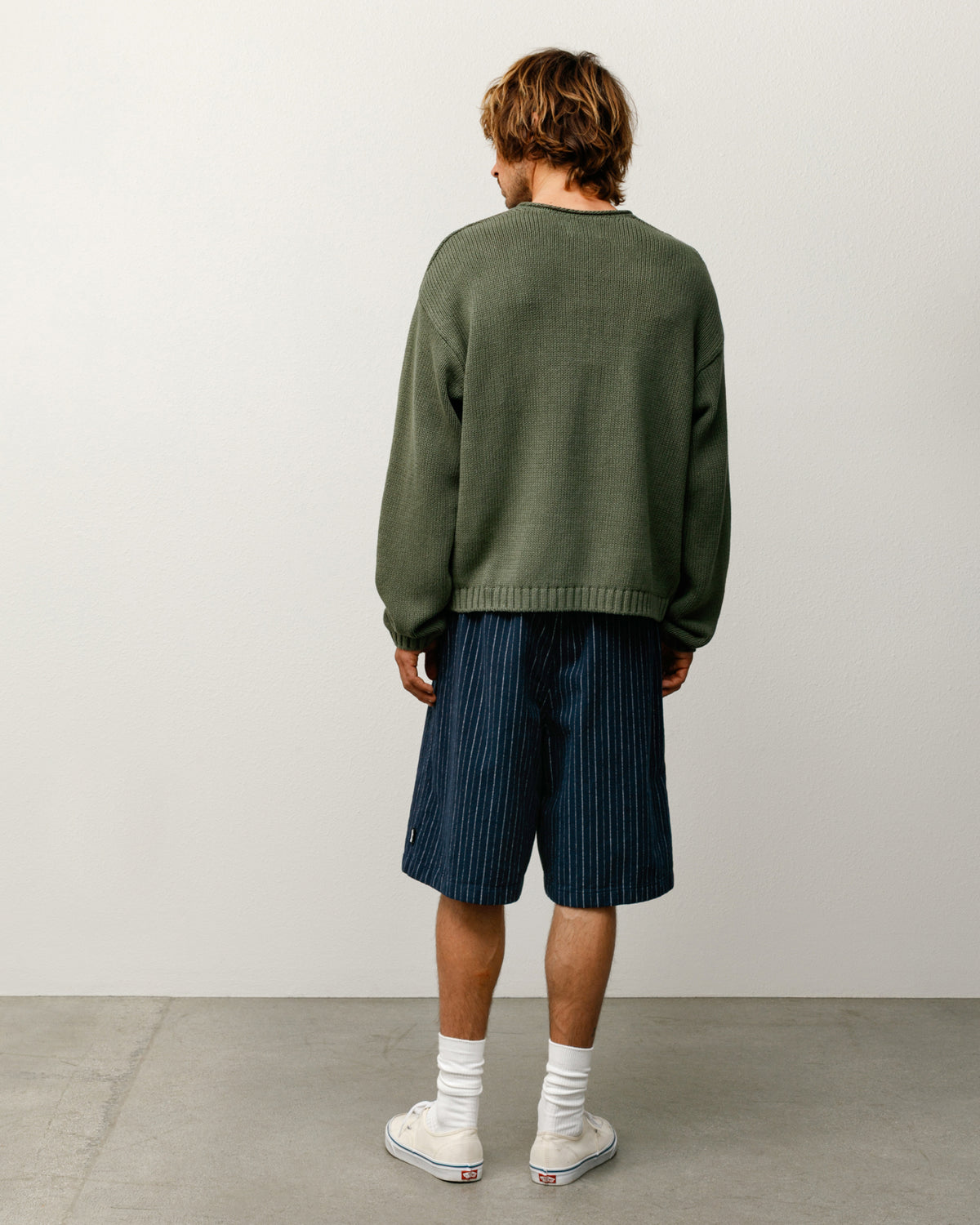 Roll V Neck Sweater – Olive | Tops & Knits | Stüssy Japan