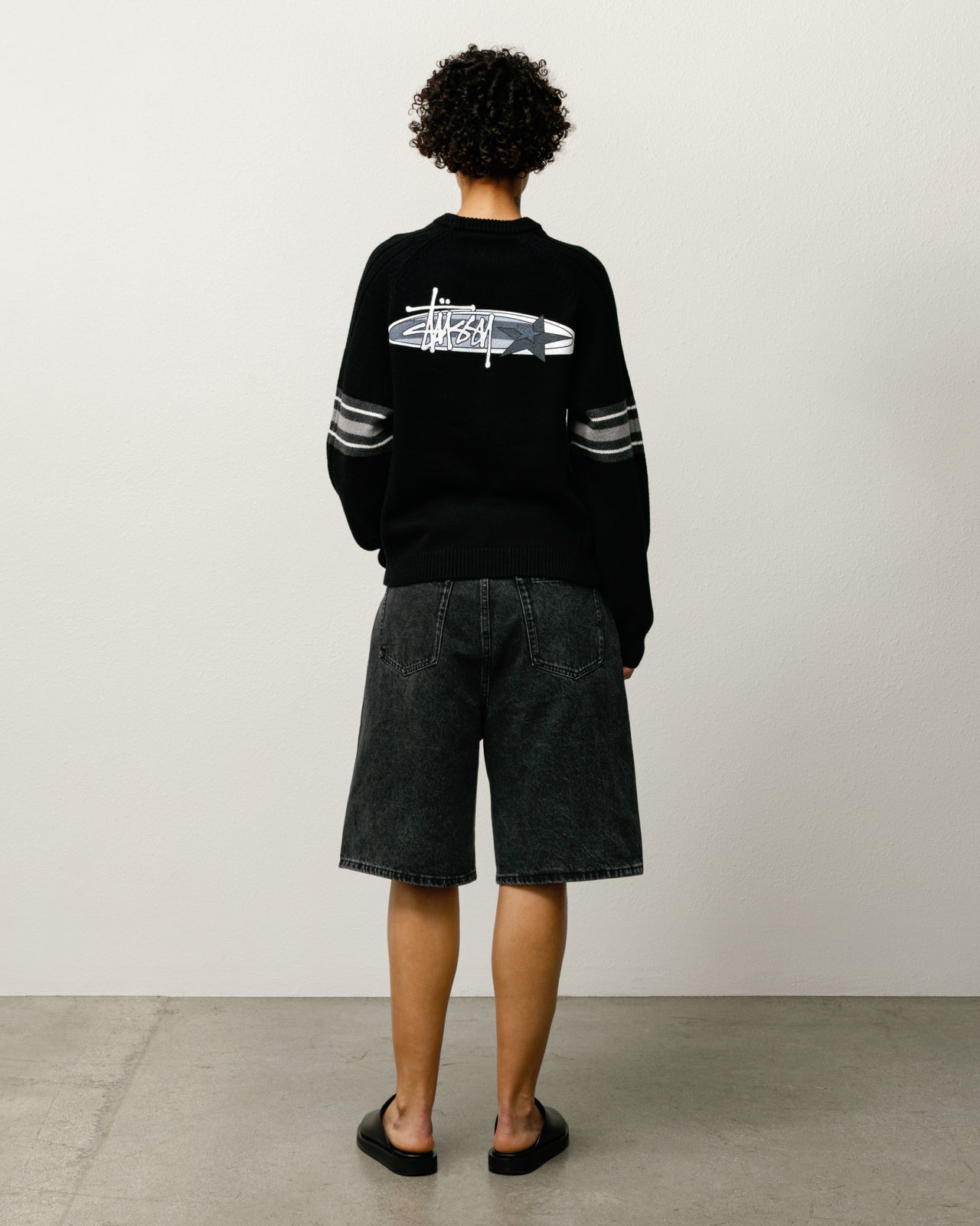 Stripe Raglan Crew – Black | Tops & Knits | Stüssy Japan