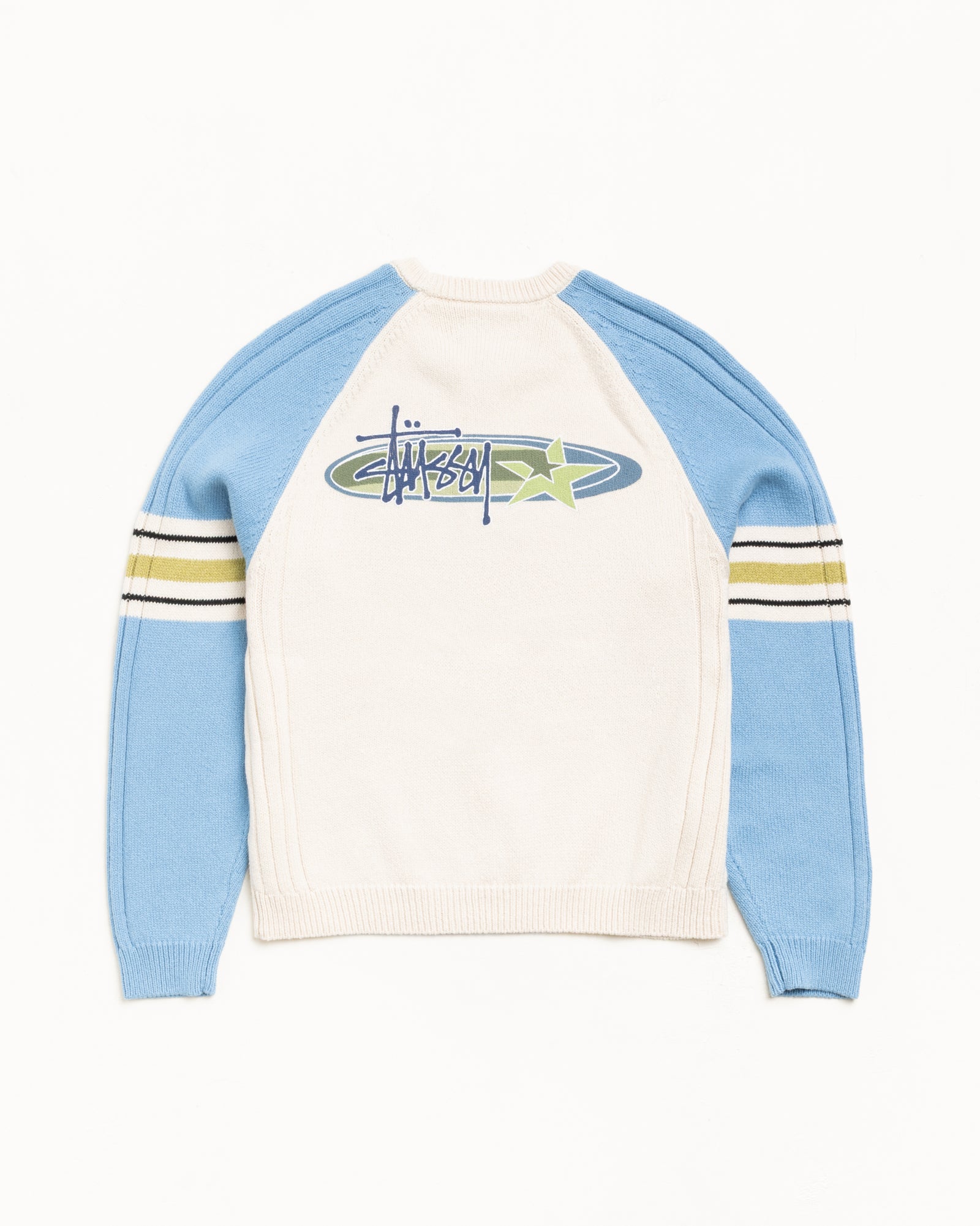 Stripe Raglan Crew – Blue | Tops & Knits | Stüssy Japan