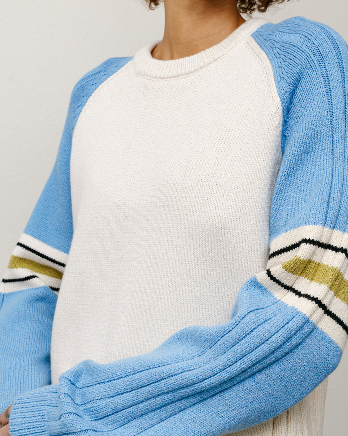 Stripe Raglan Crew – Blue | Tops & Knits | Stüssy Japan