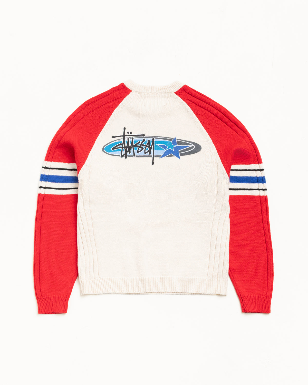 Stripe Raglan Crew – Red | Tops & Knits | Stüssy Japan