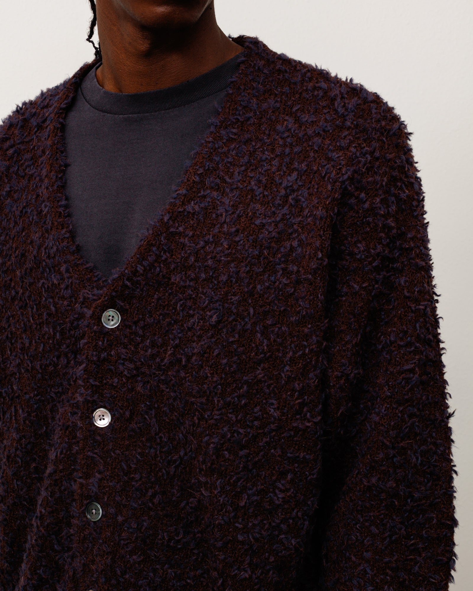 Textured Cardigan - Navy Brown | Knits | Stüssy Japan