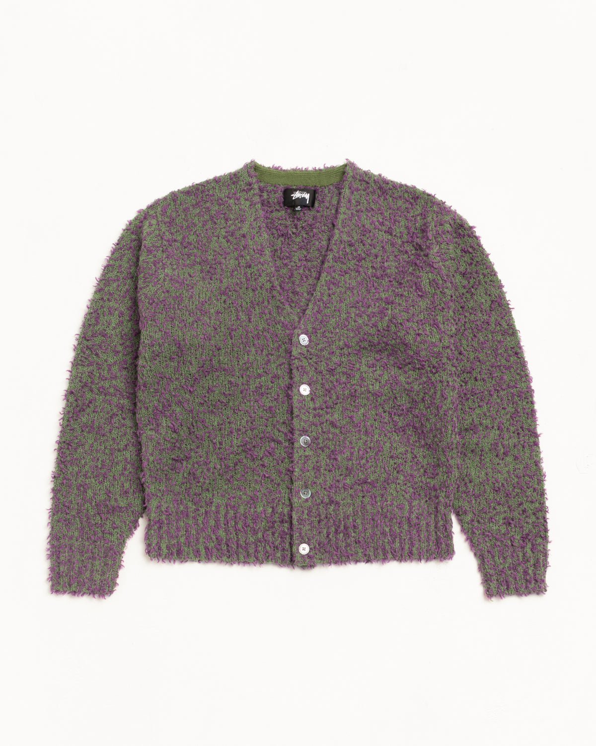 Textured Cardigan – Purple/Green | Knits | Stüssy Japan