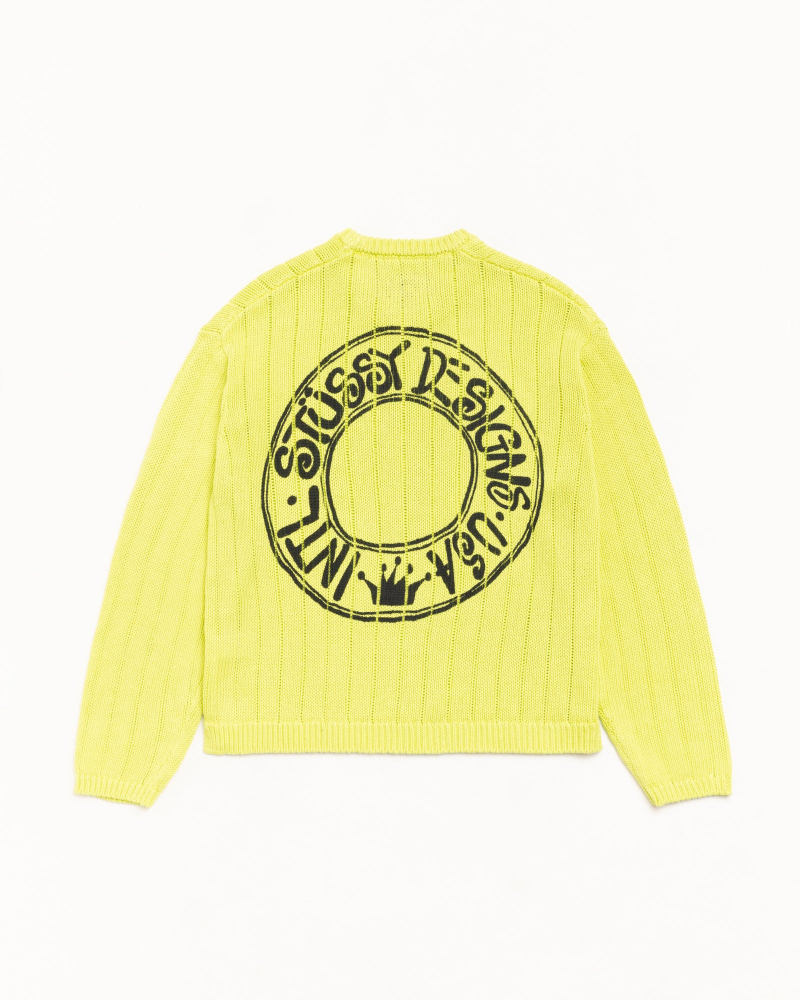 Stussy グラフィックニット Mサイズ クリーム色 ☆送料・関税込☆STUSSY☆Stussy Care Label Sweater NATURAL