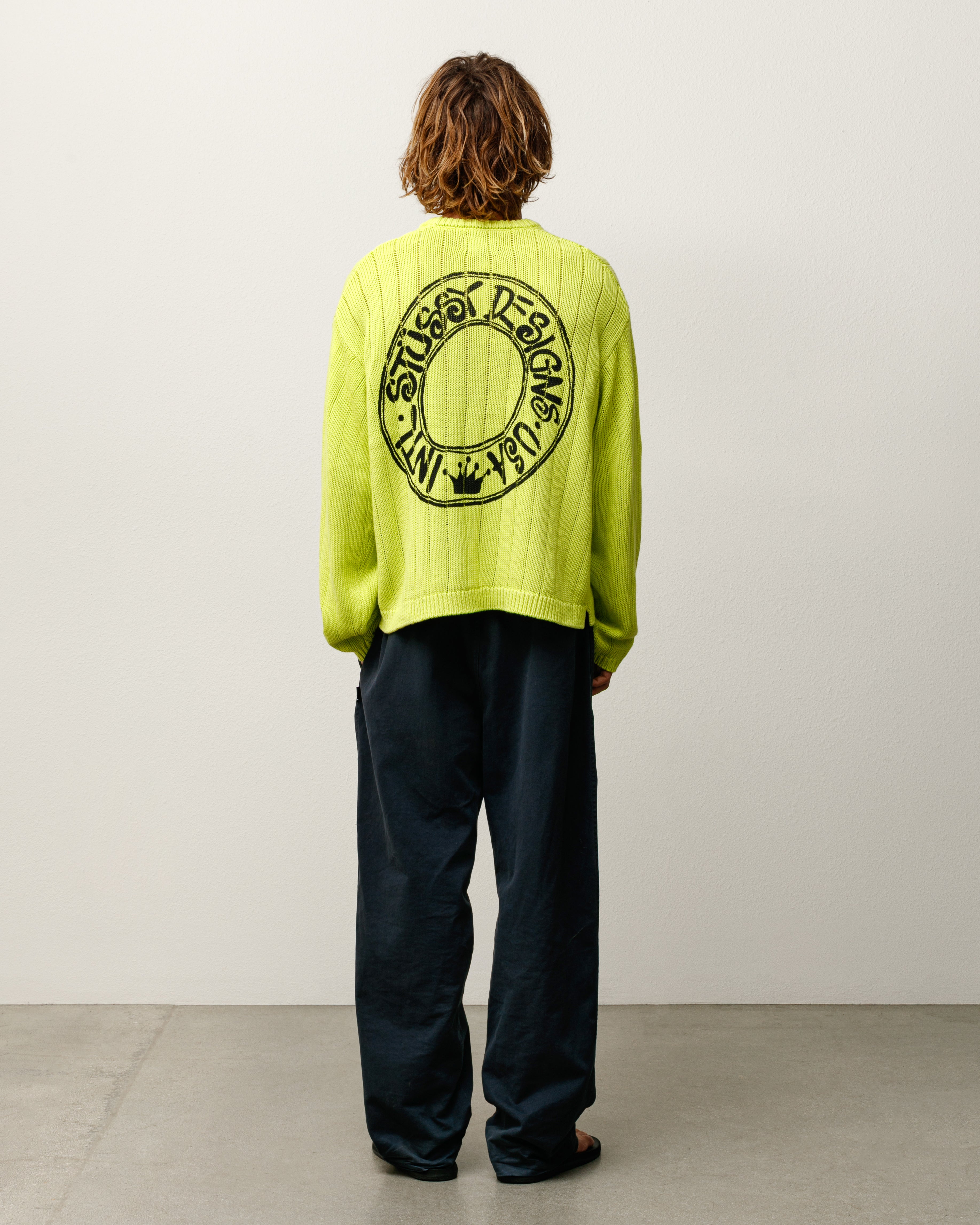Buana Logo Sweater – Lime | Tops & Knits | Stüssy Japan