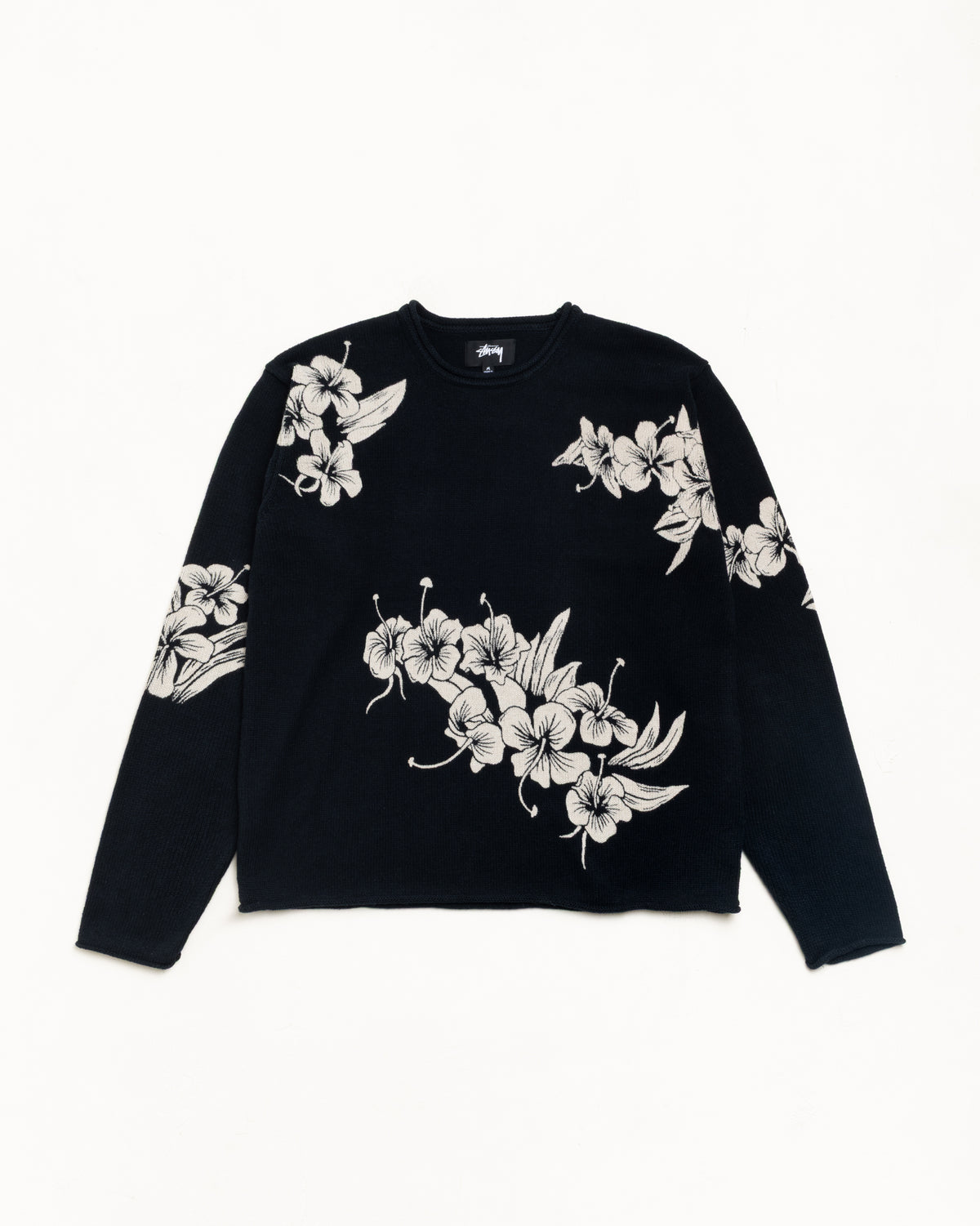 Floral Roll Neck Sweater – Black | Tops & Knits | Stüssy Japan