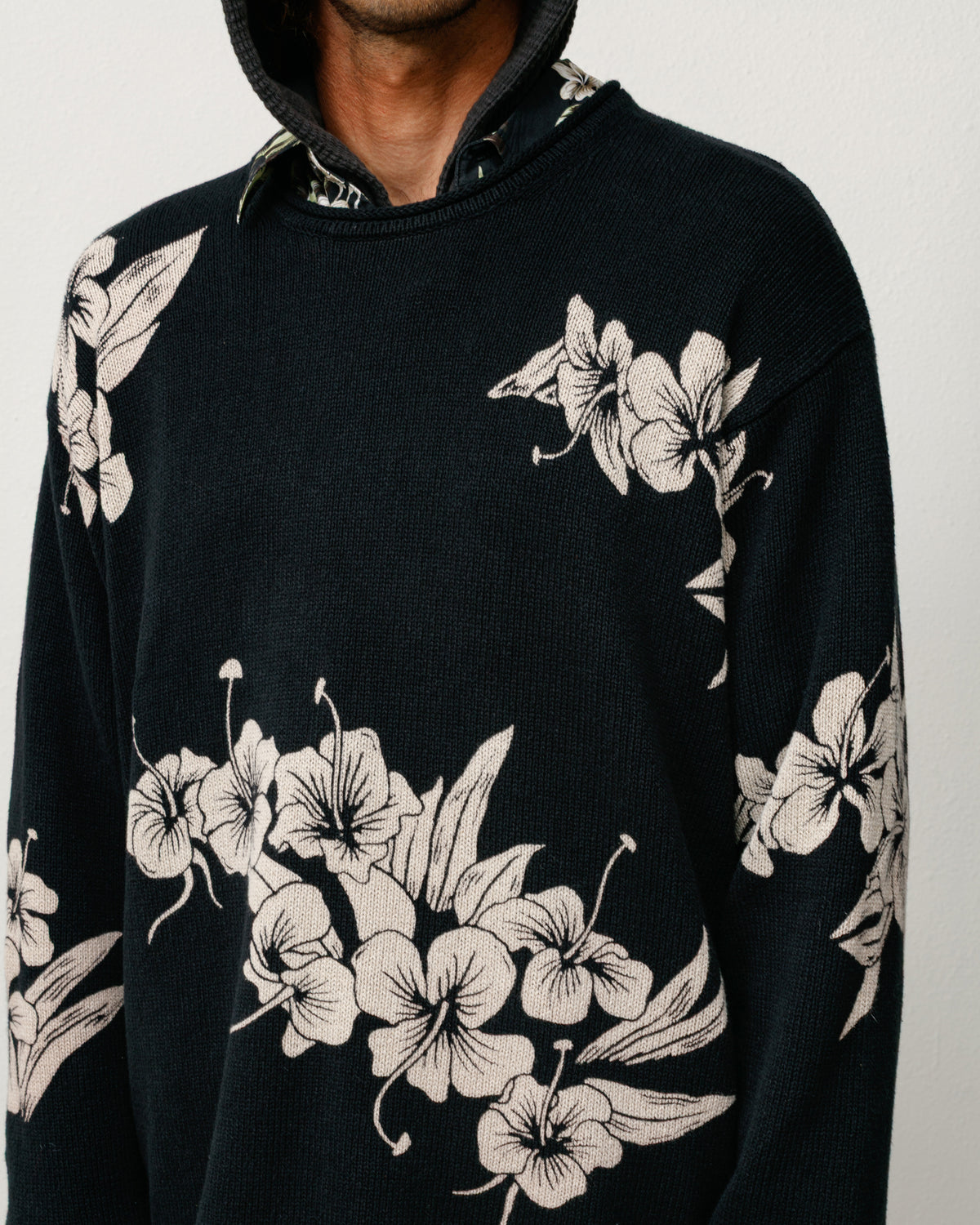 Floral Roll Neck Sweater – Black | Tops & Knits | Stüssy Japan