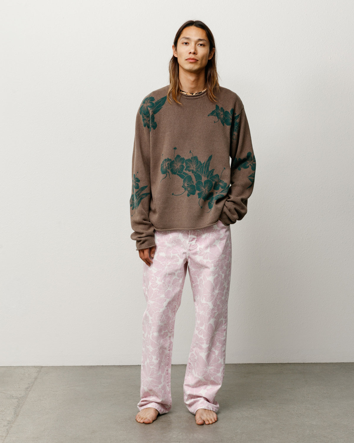Floral Roll Neck Sweater – Brown | Tops & Knits | Stüssy Japan