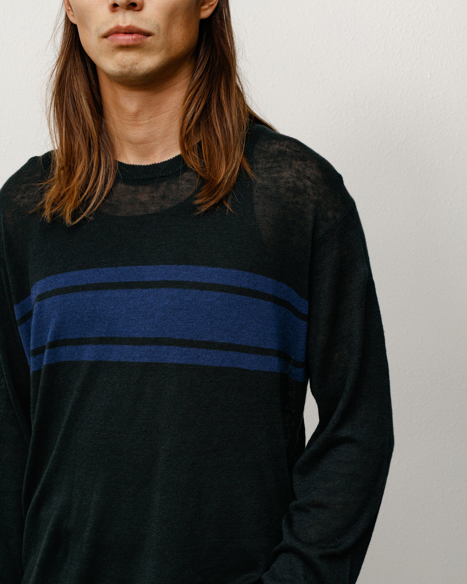 Striped Long Sleeve Sweater Unisex Long Sleeve In Black