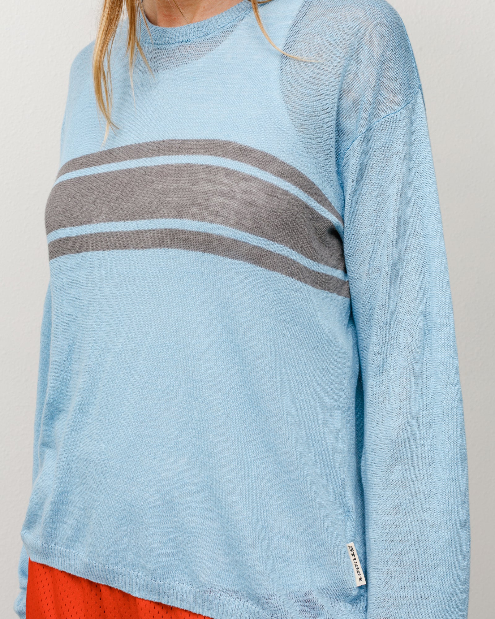 Striped Long Sleeve Sweater Unisex Long Sleeve In Blue