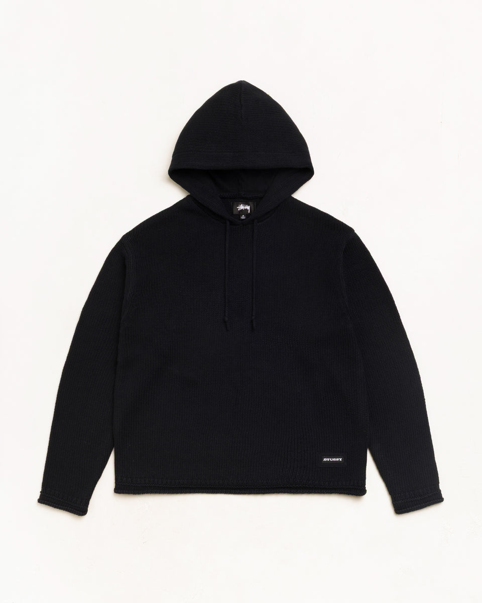 Beach Hooded Sweater Unisex Long Sleeve In Black