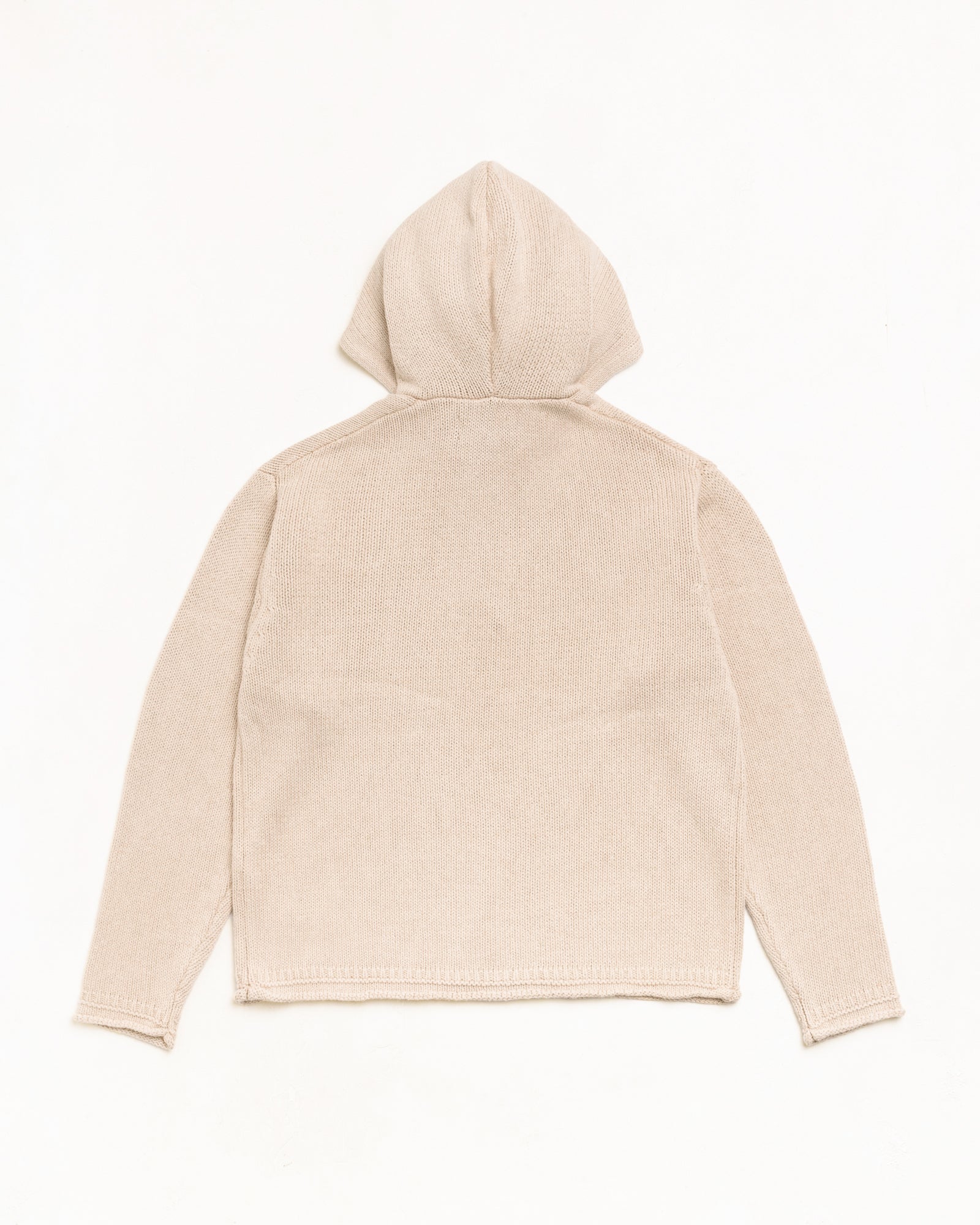 Beach Hooded Sweater Unisex Long Sleeve In Oatmeal