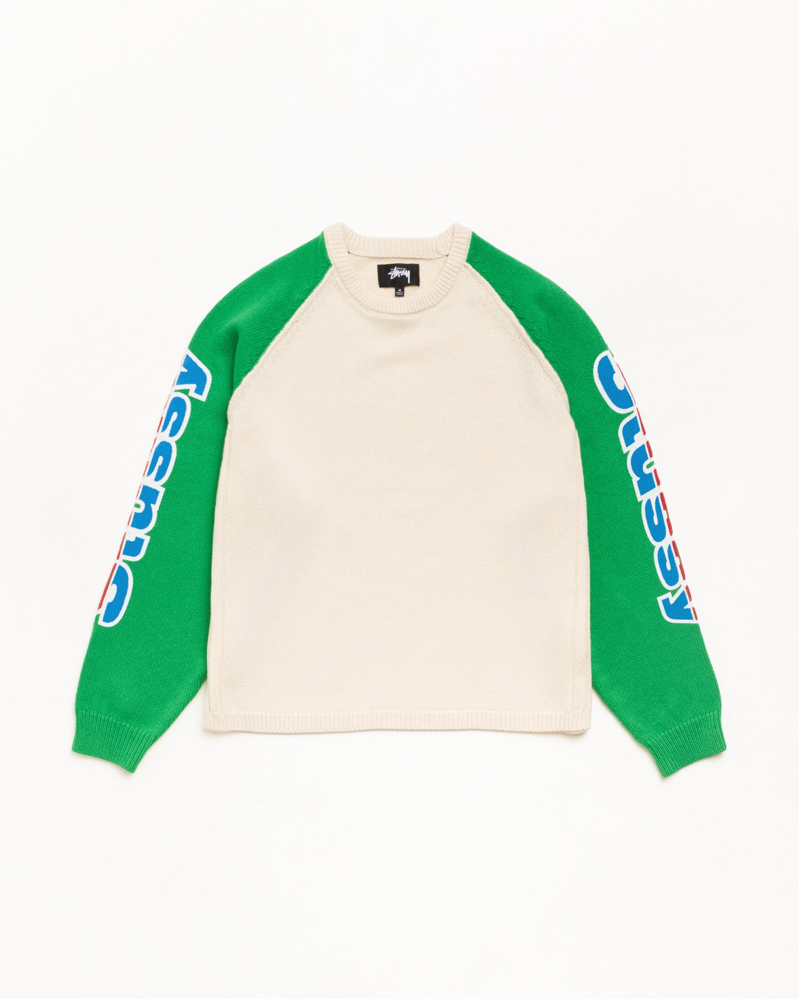 STUSSY 25SS コットンニット セーター ラグラン バイカラー S Two Tone Raglan Sweater - Natural | Tops & Knits | Stüssy Japan