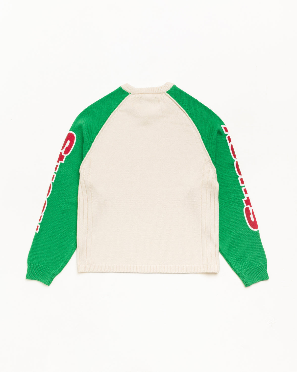 Two Tone Raglan Sweater Unisex Long Sleeve In Natural