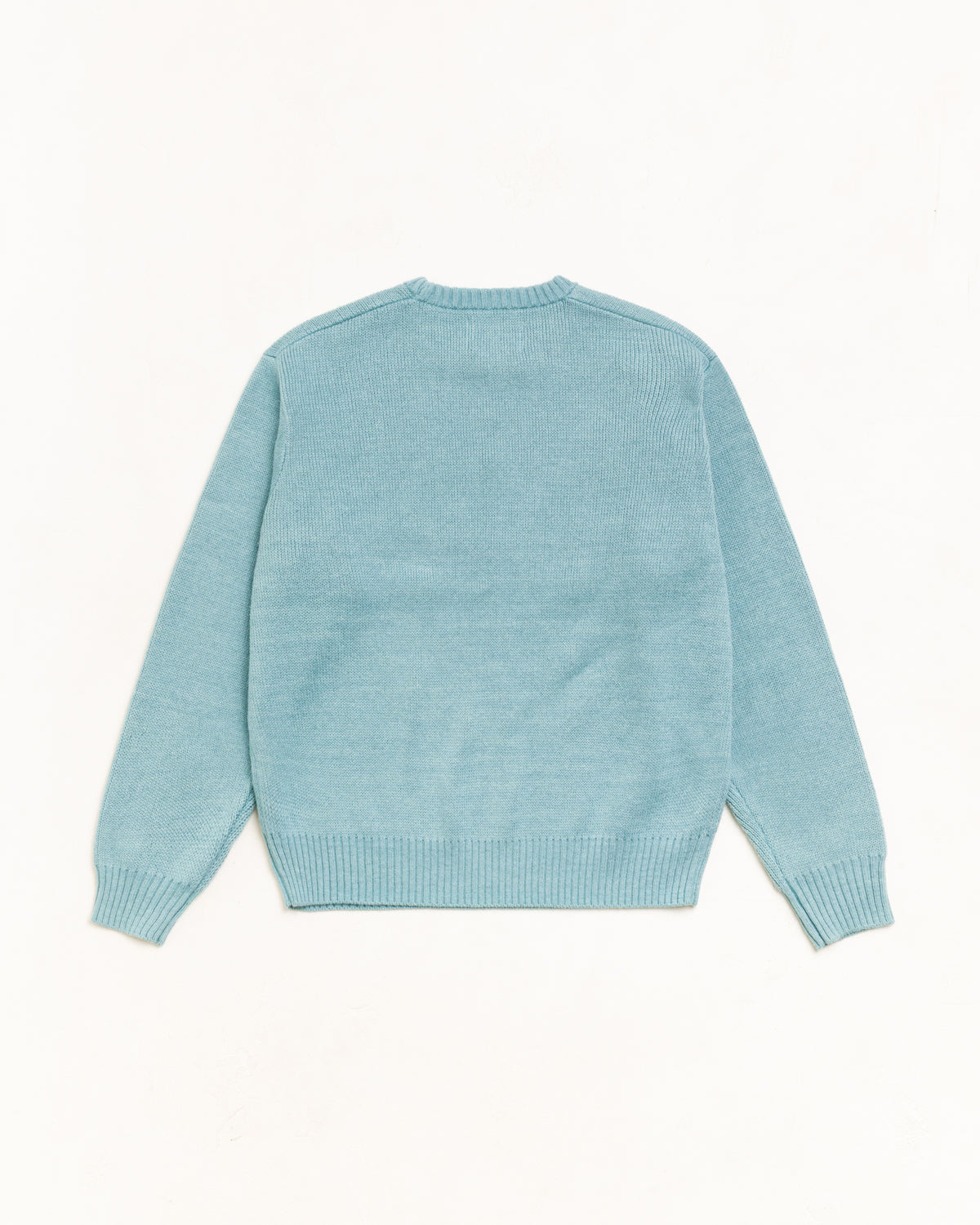 Striped Hibiscus Sweater Unisex Long Sleeve In Dusty Blue