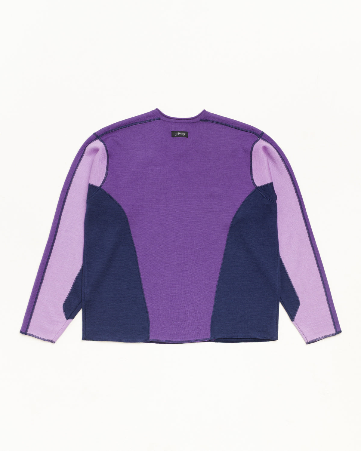 Wave Knit Sweater Unisex Long Sleeve In Lavender