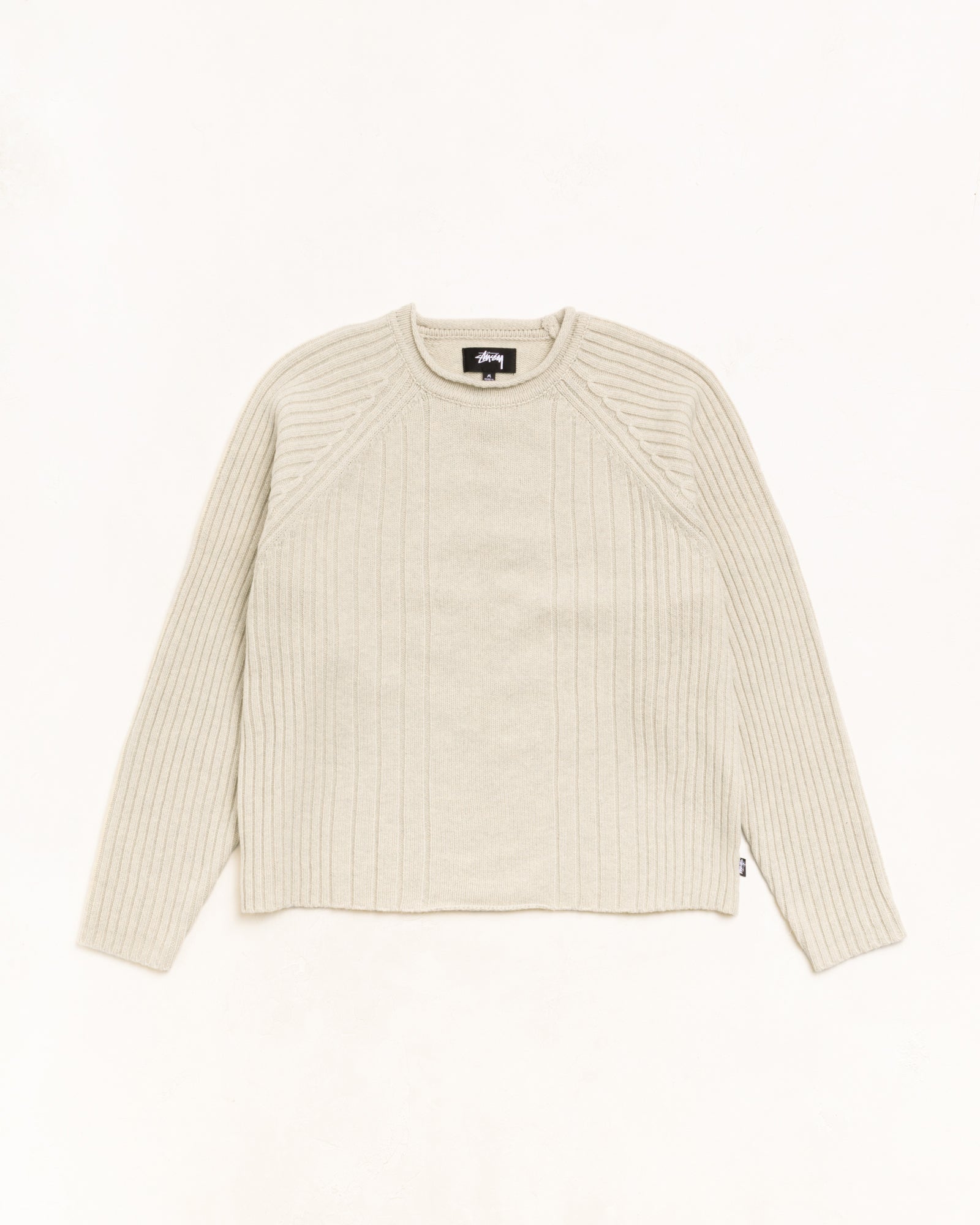 Merino Roll Neck Sweater Unisex Long Sleeve In Natural