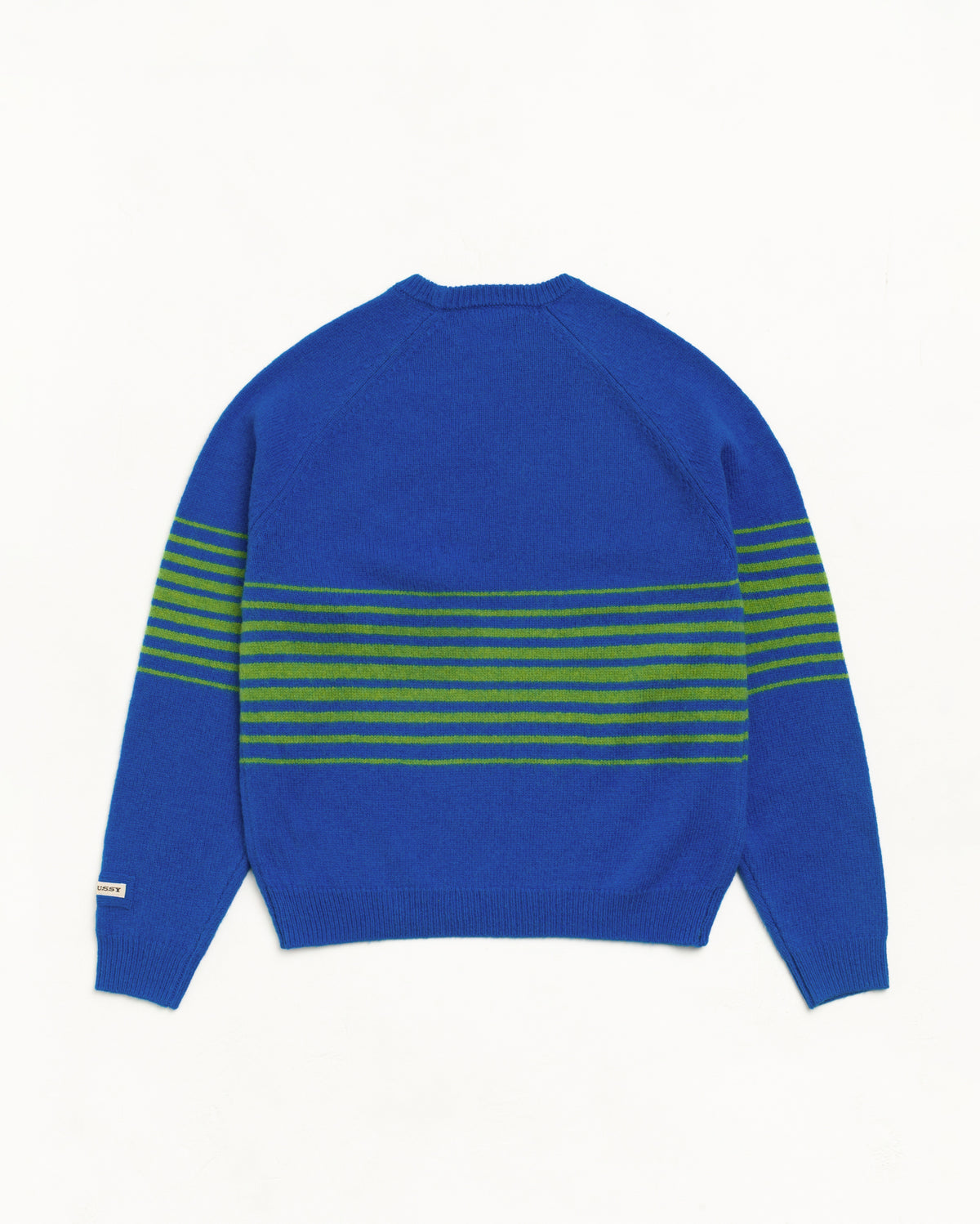Shadow Stripe Raglan Sweater Unisex Long Sleeve In Blue