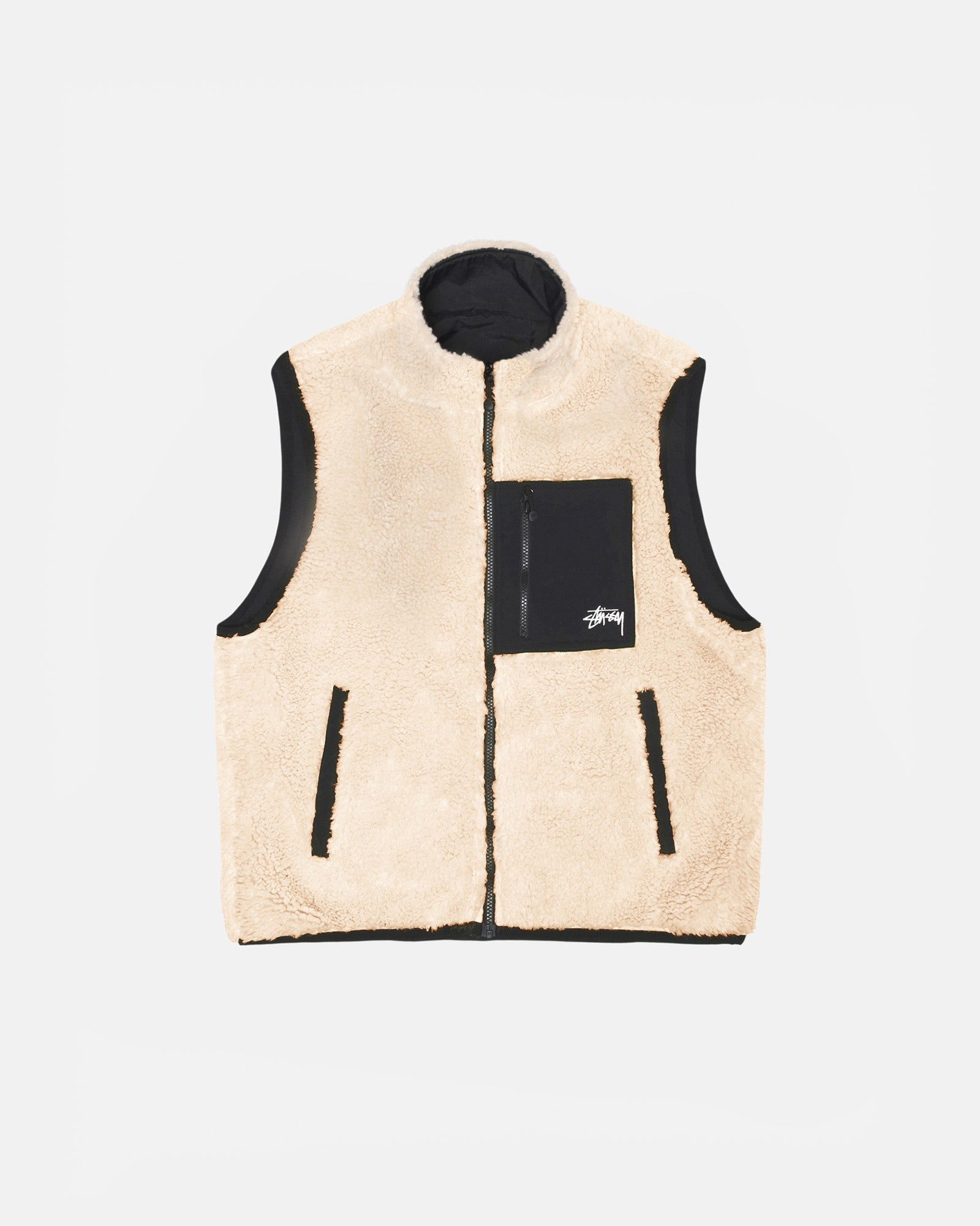 Sherpa Reversible Vest in beige – Stüssy Japan 