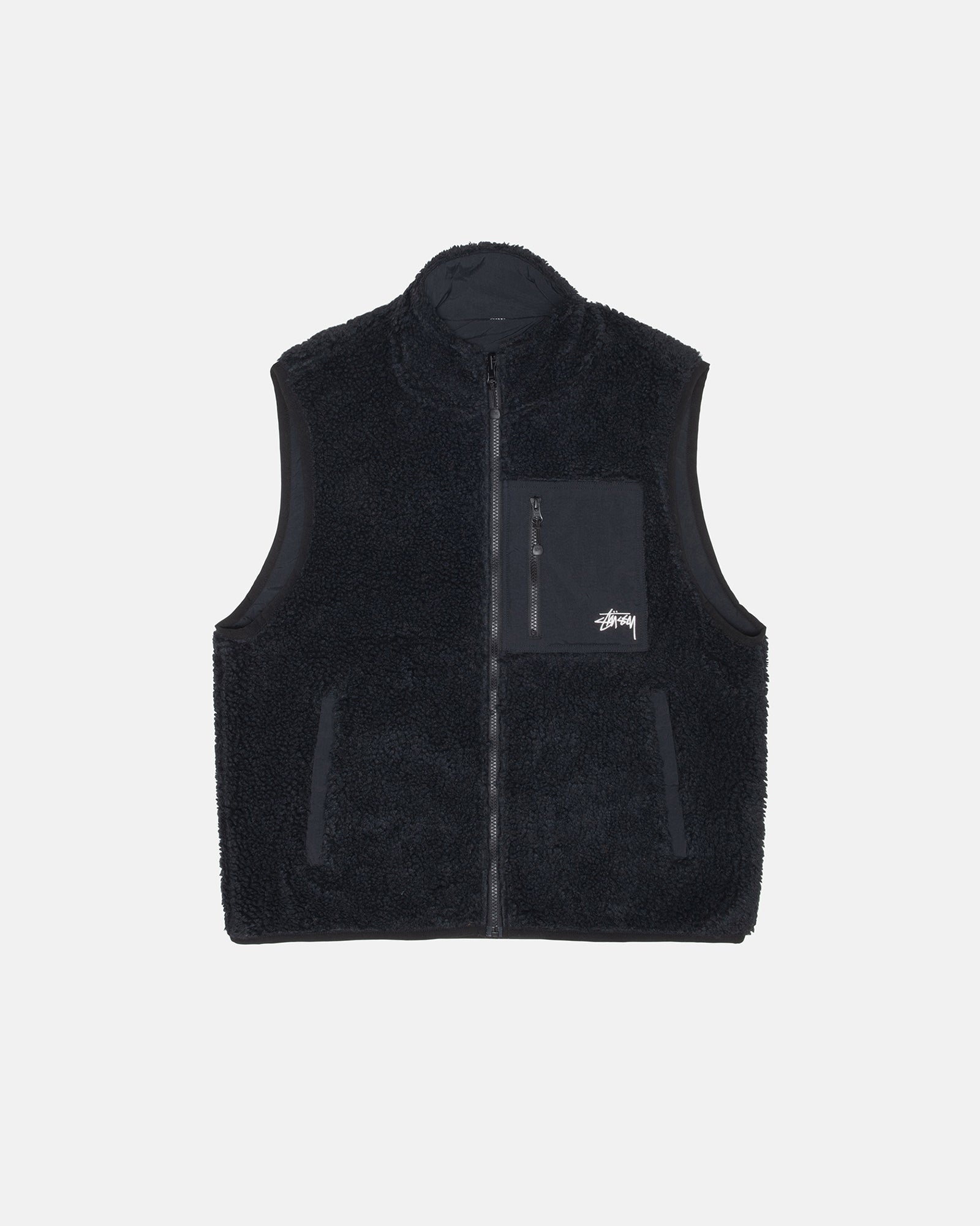 Sherpa Reversible Vest in black – Stüssy Japan