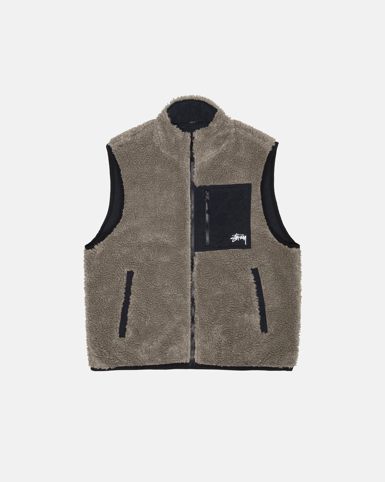 Sherpa Reversible Vest in stone – Stüssy Japan