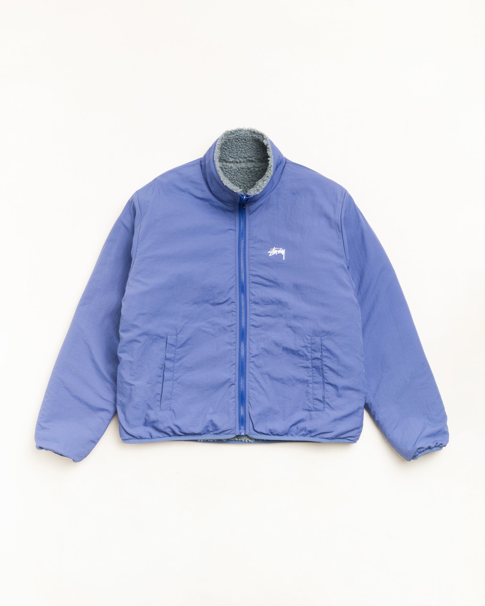 Sherpa Reversible Jacket - Bluestone | Outerwear | Stüssy Japan