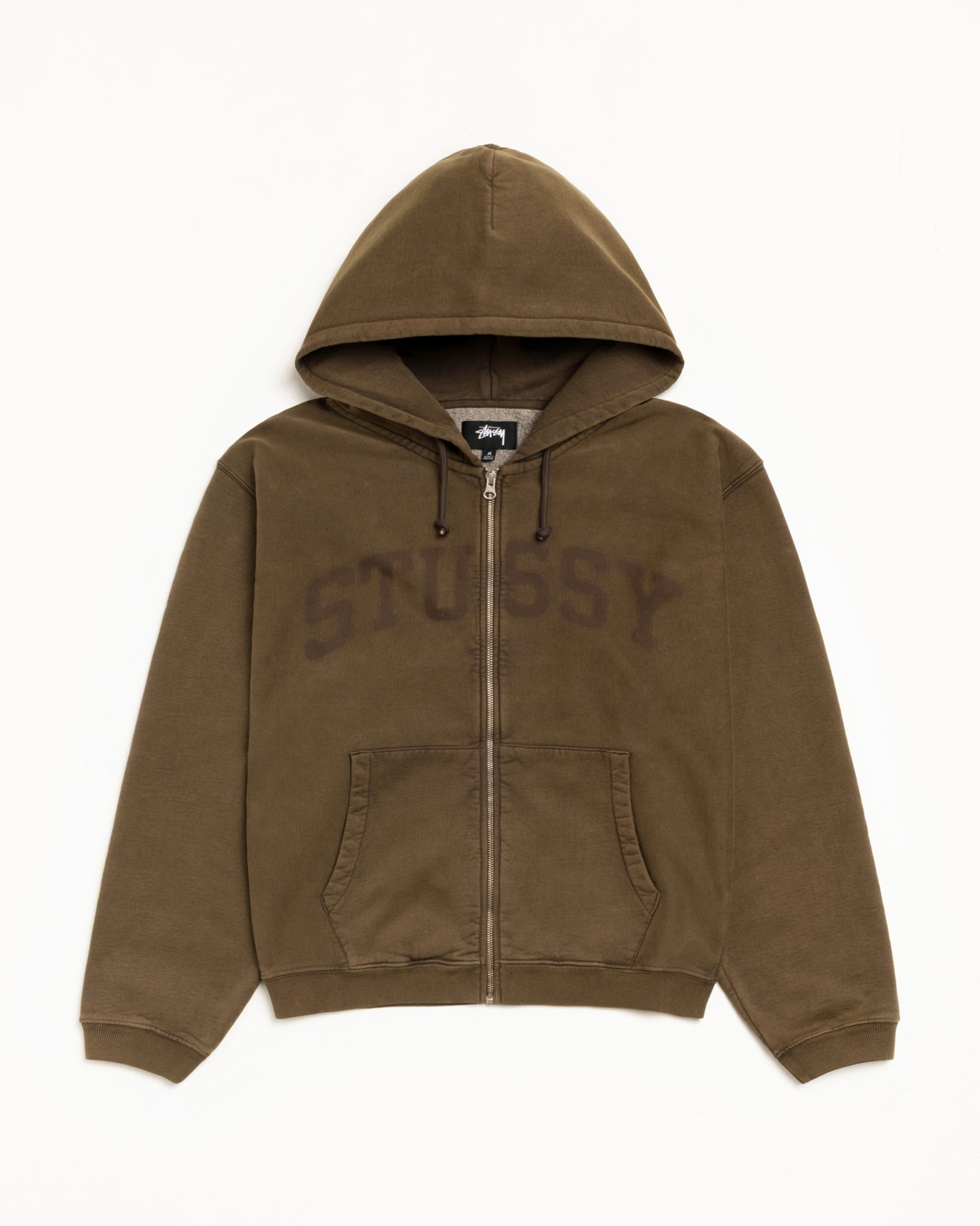 Faded Graphic Zip Hood Mens Long Sleeve In Olive