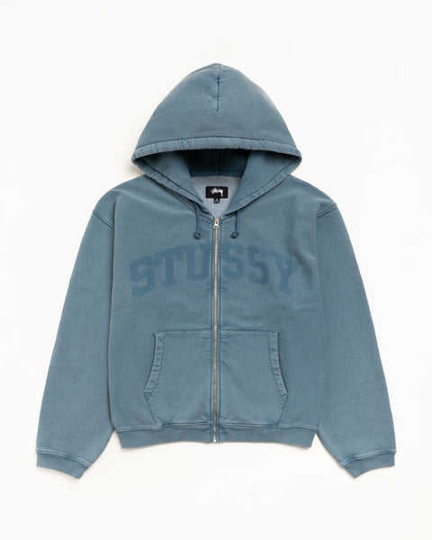 Faded Graphic Zip Hood Mens Long Sleeve In Washed Navy