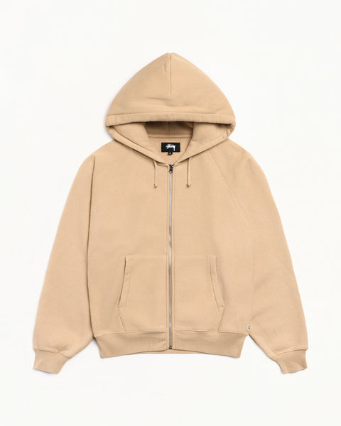 Raglan Zip Hood Mens Long Sleeve In Khaki