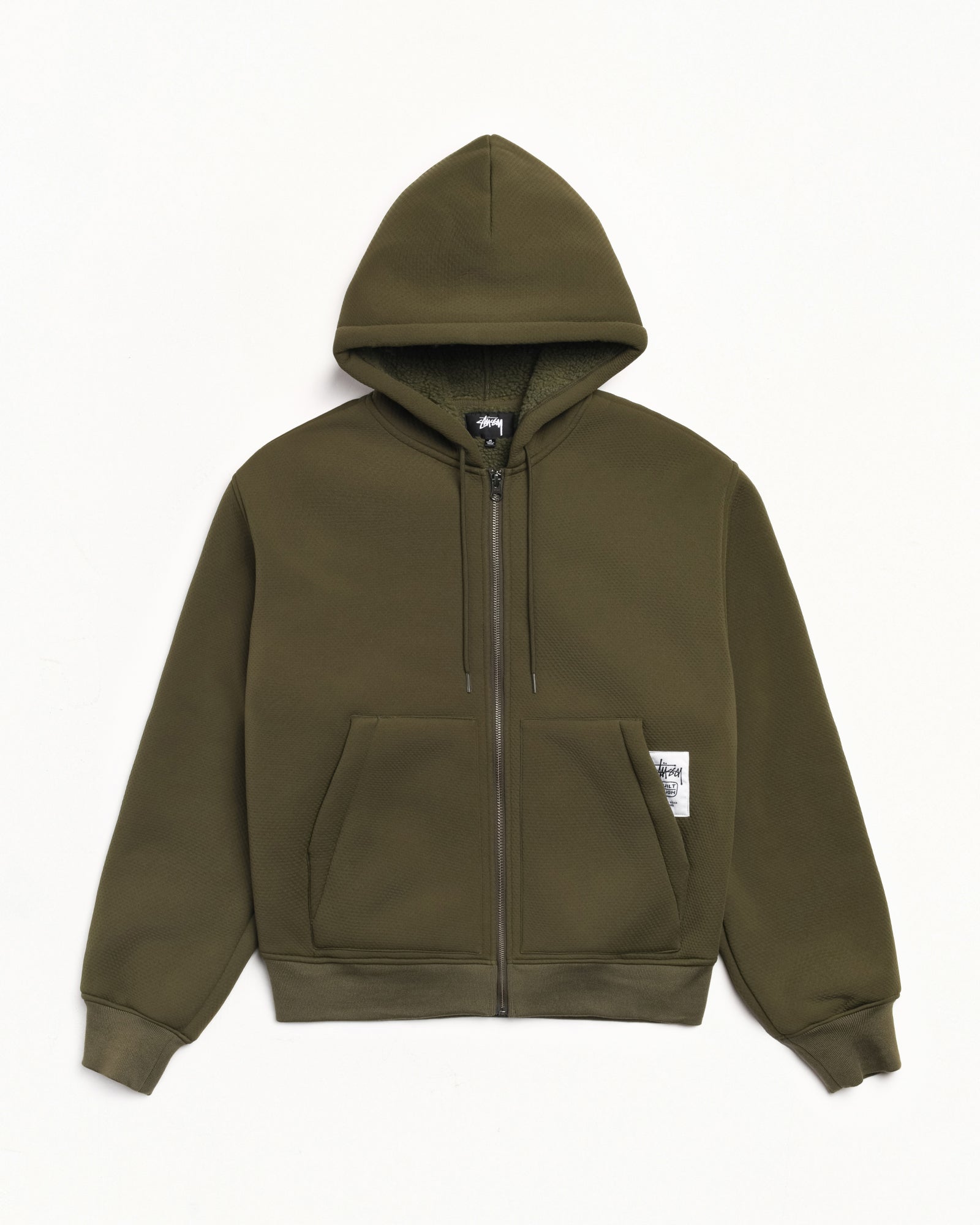 Bonded Sherpa Lined Hood Mens Long Sleeve In Green