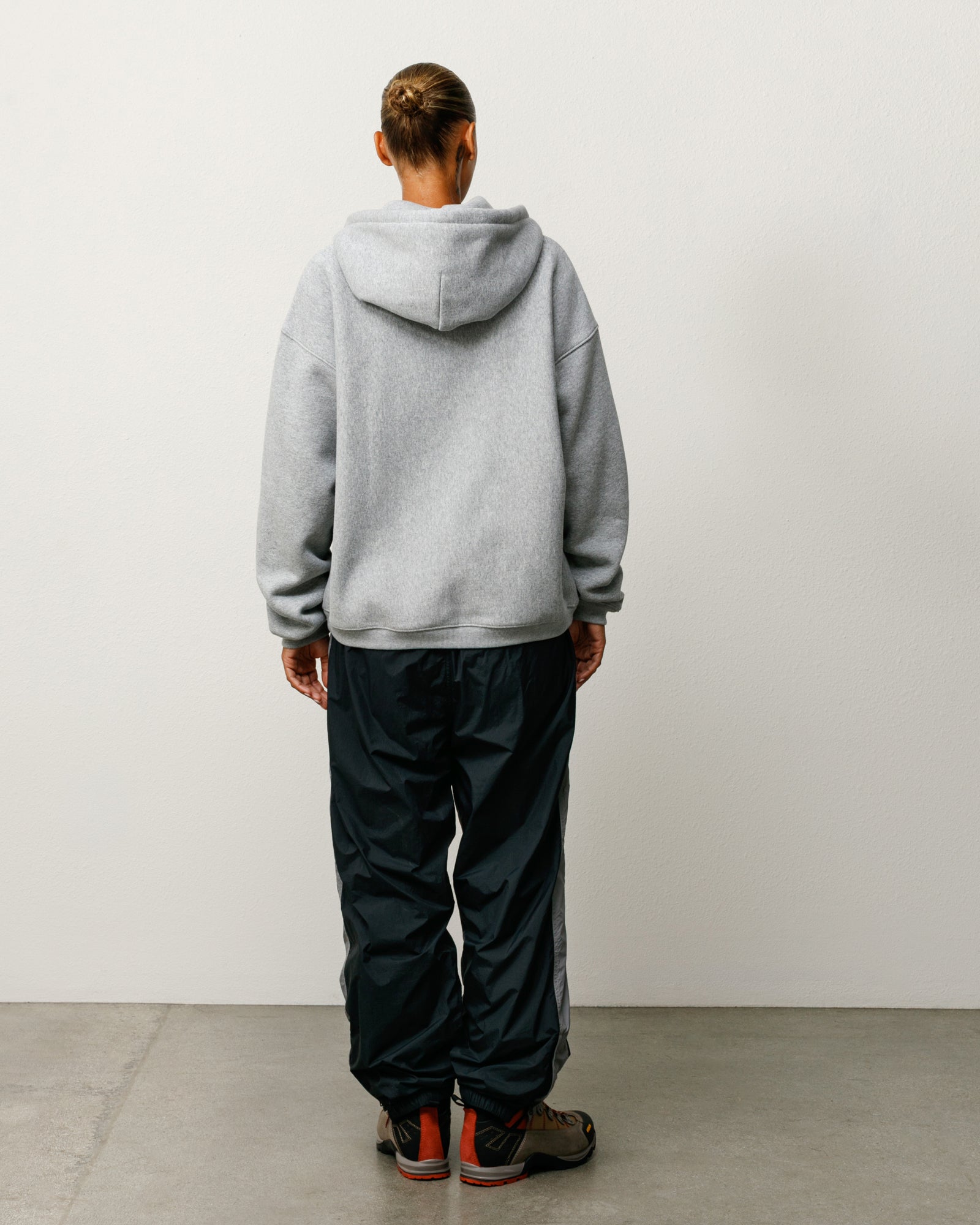 Varsity Zip Hood Unisex Long Sleeve In Grey Heather