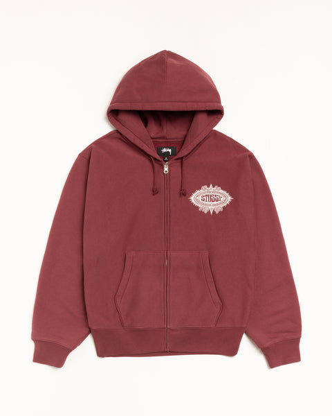 Mantra Zip Hood Mens Long Sleeve In Burgundy