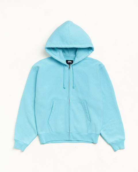 Basic Diamond Zip Hood Mens Long Sleeve In Teal
