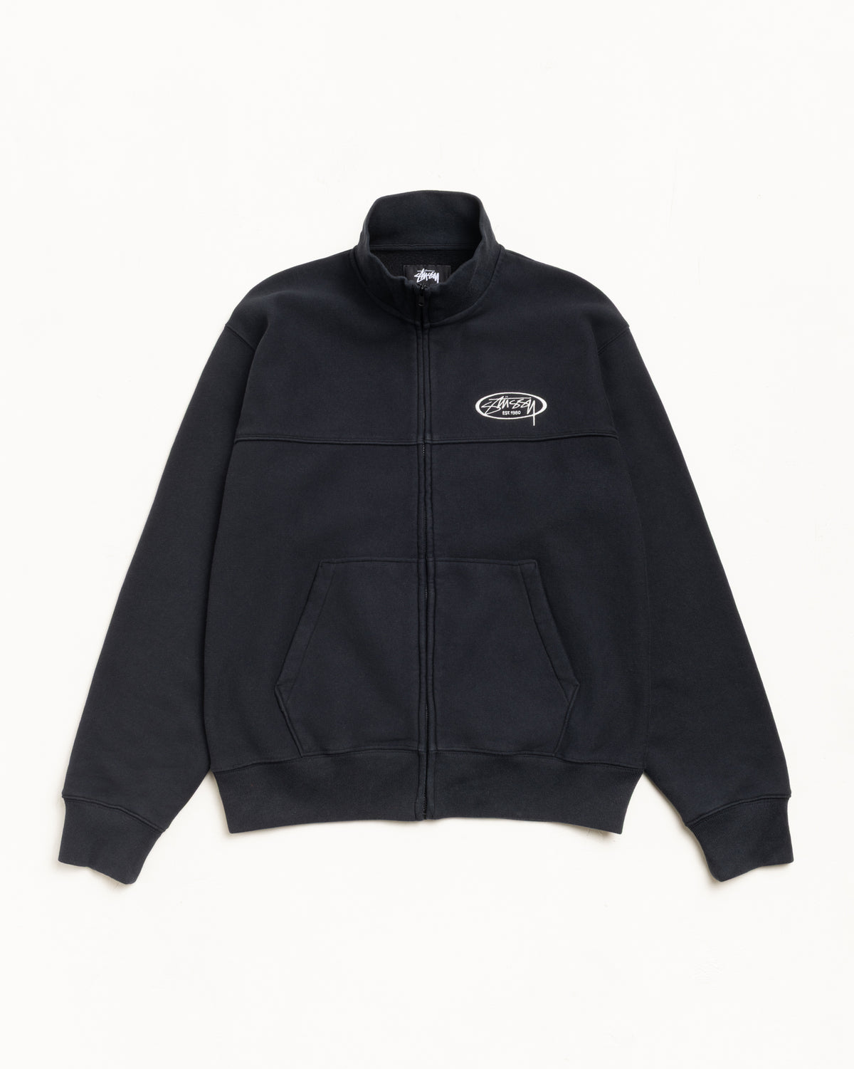 Fleece Track Jacket – Black | Zip-up Fleece | Stüssy Japan