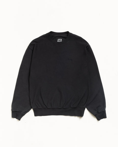 Lightweight Terry Crew Unisex Long Sleeve In Black