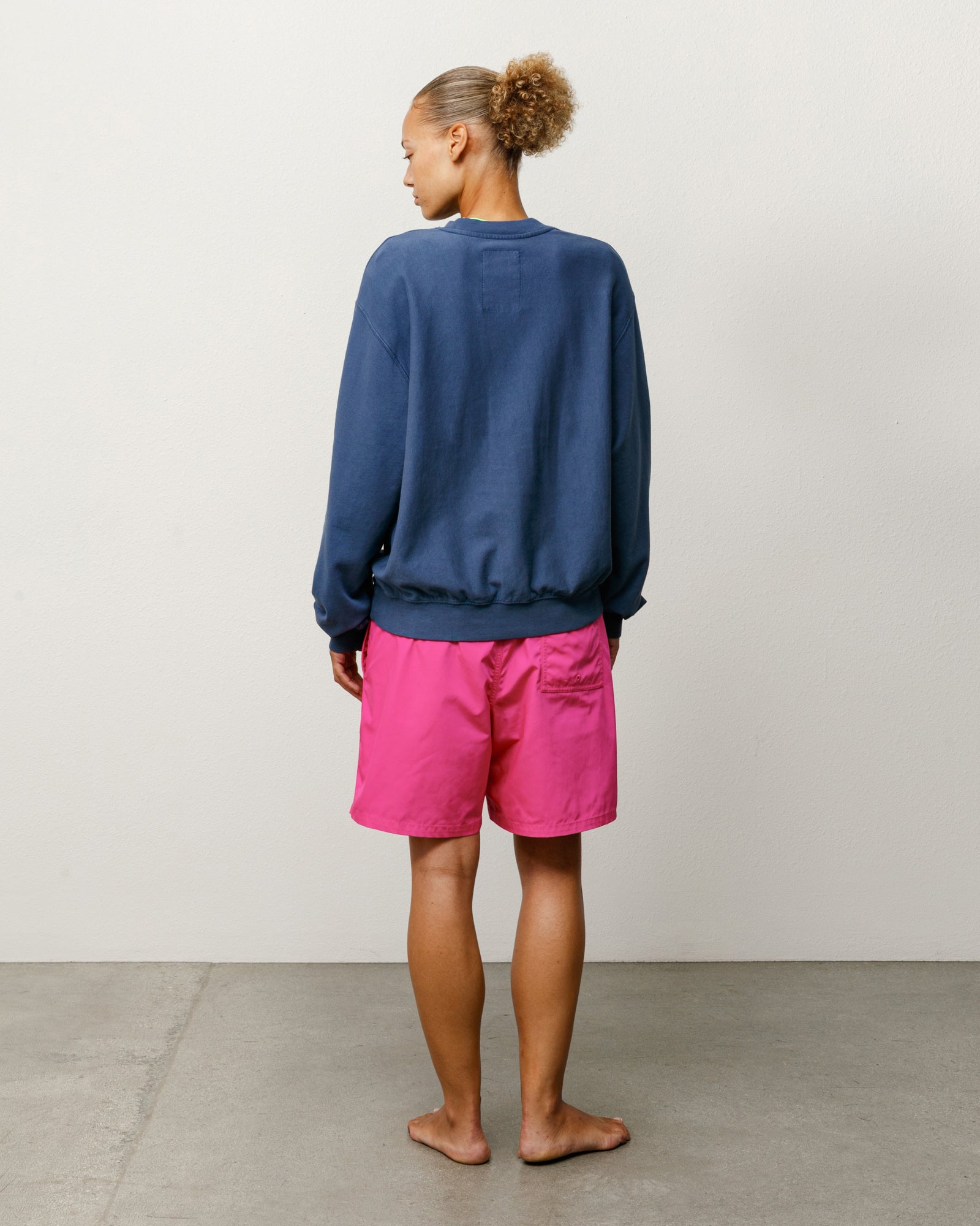 Lightweight Terry Crew Unisex Long Sleeve In Blue