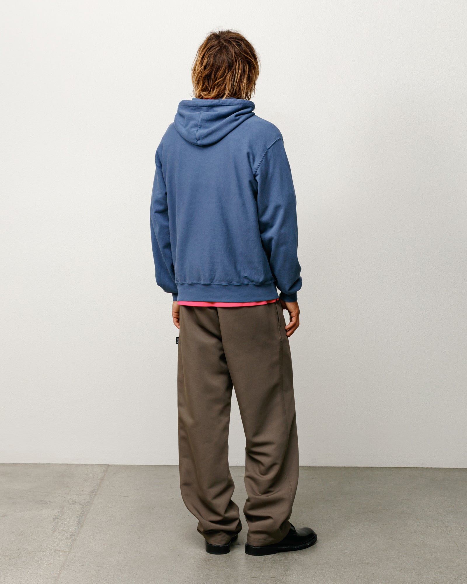 Lightweight Terry Hoodie Unisex Long Sleeve In Blue