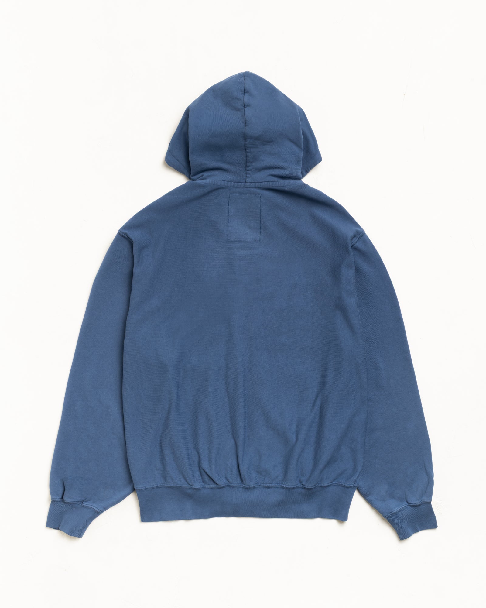 Lightweight Terry Zip Hoodie Unisex Long Sleeve In Blue