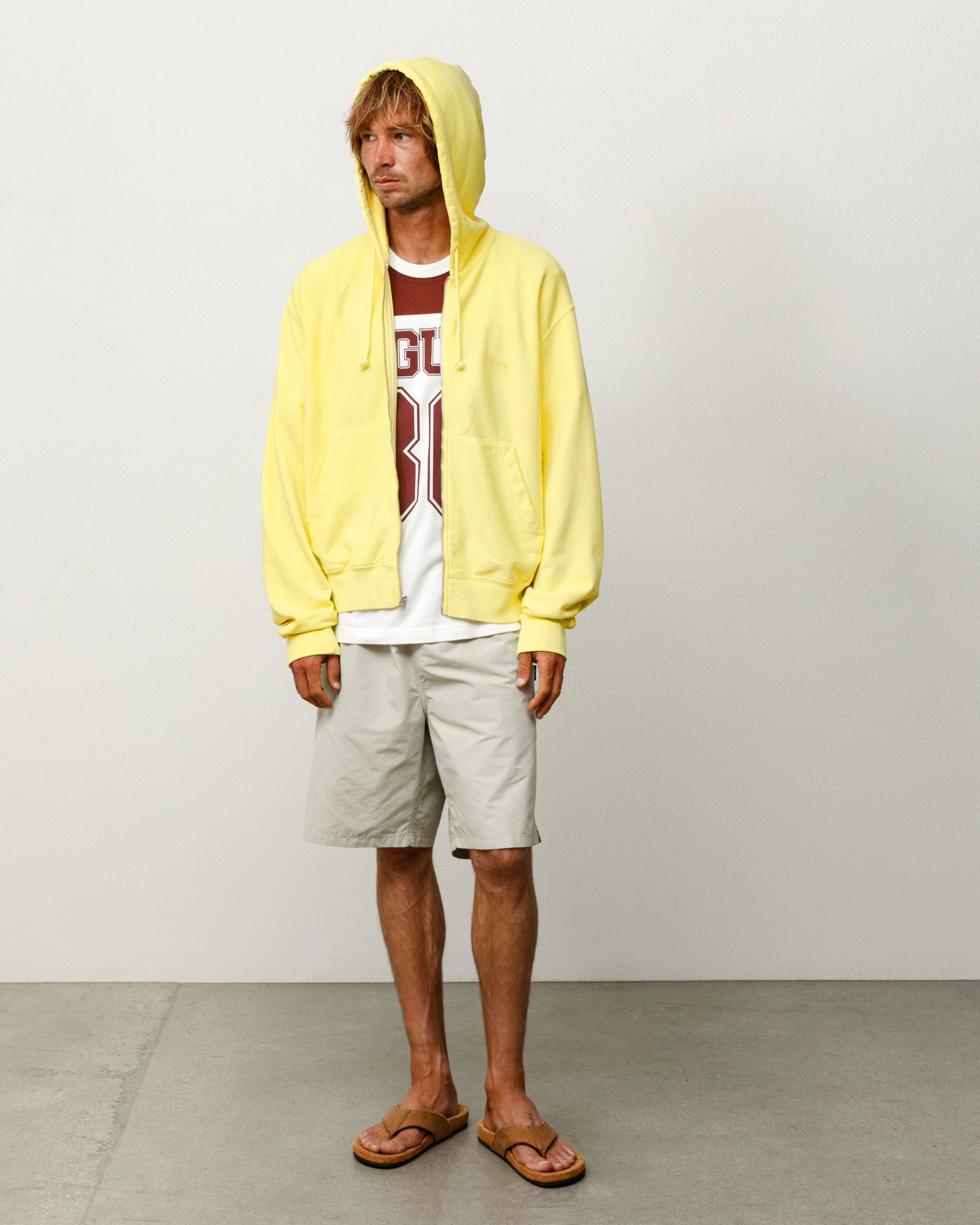 Lightweight Terry Zip Hoodie – Yellow | Zip-up Fleece | Stüssy Japan