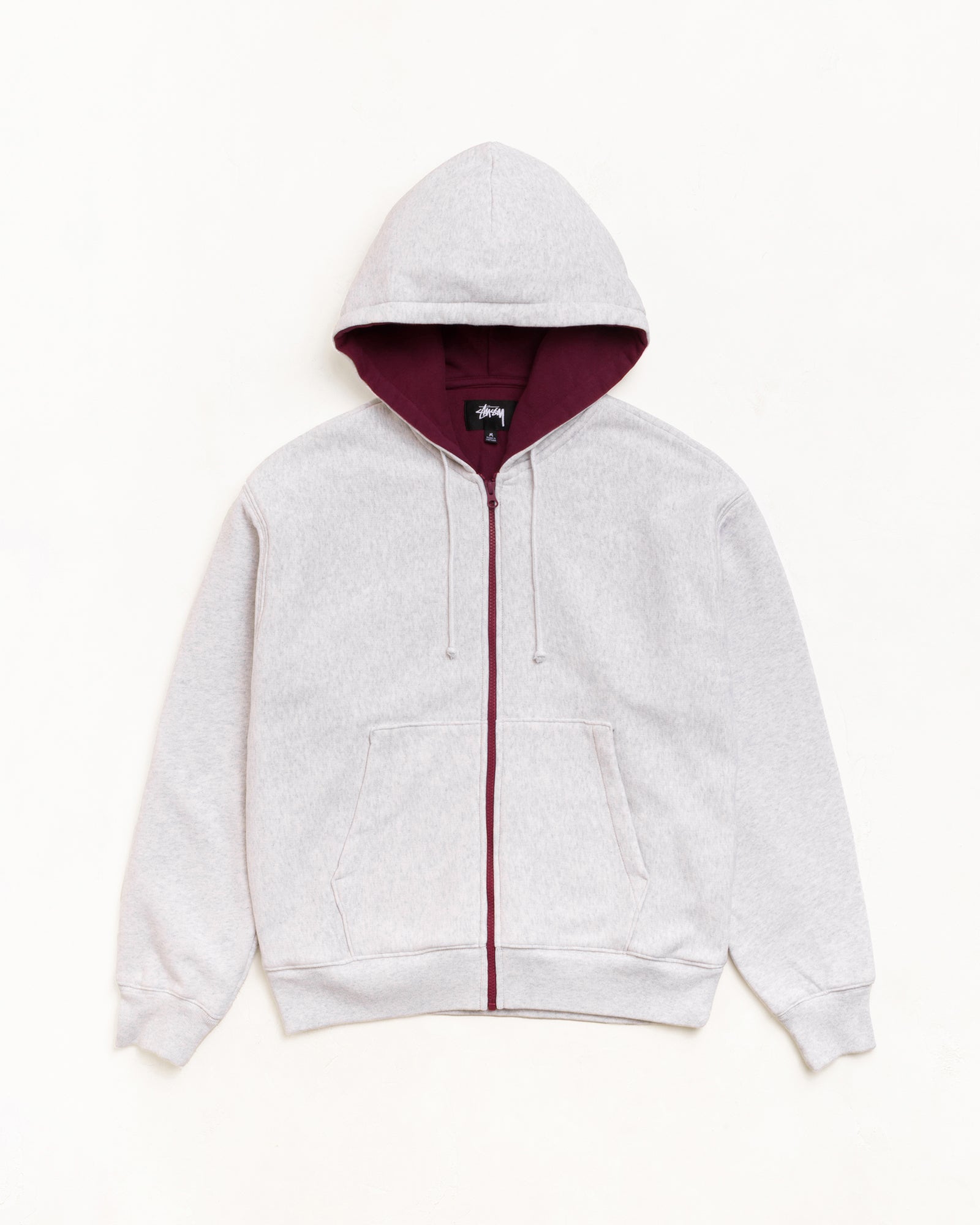 Double Faced Zip Hood Unisex Long Sleeve In Ash Heather