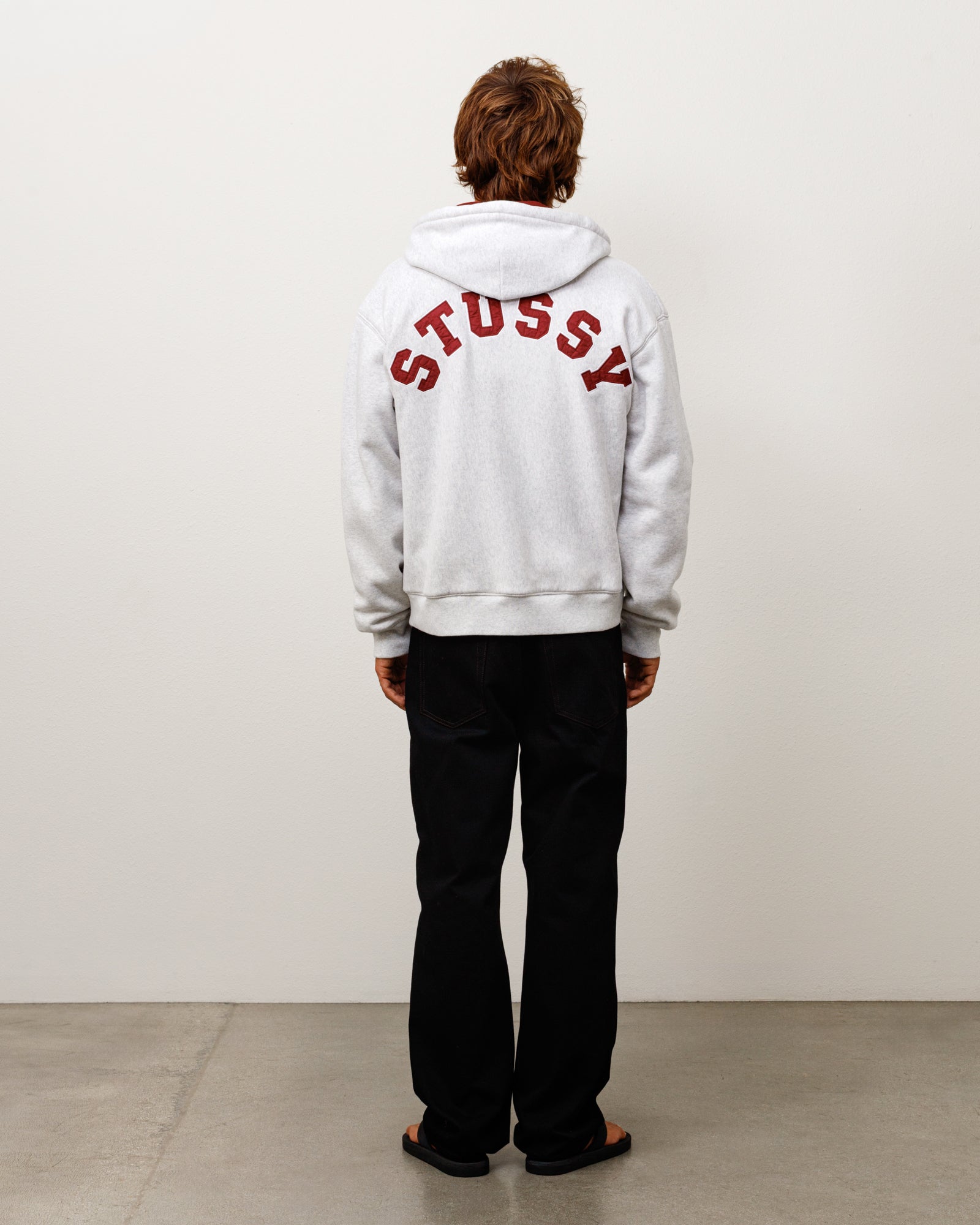 Double Faced Zip Hood Unisex Long Sleeve In Ash Heather