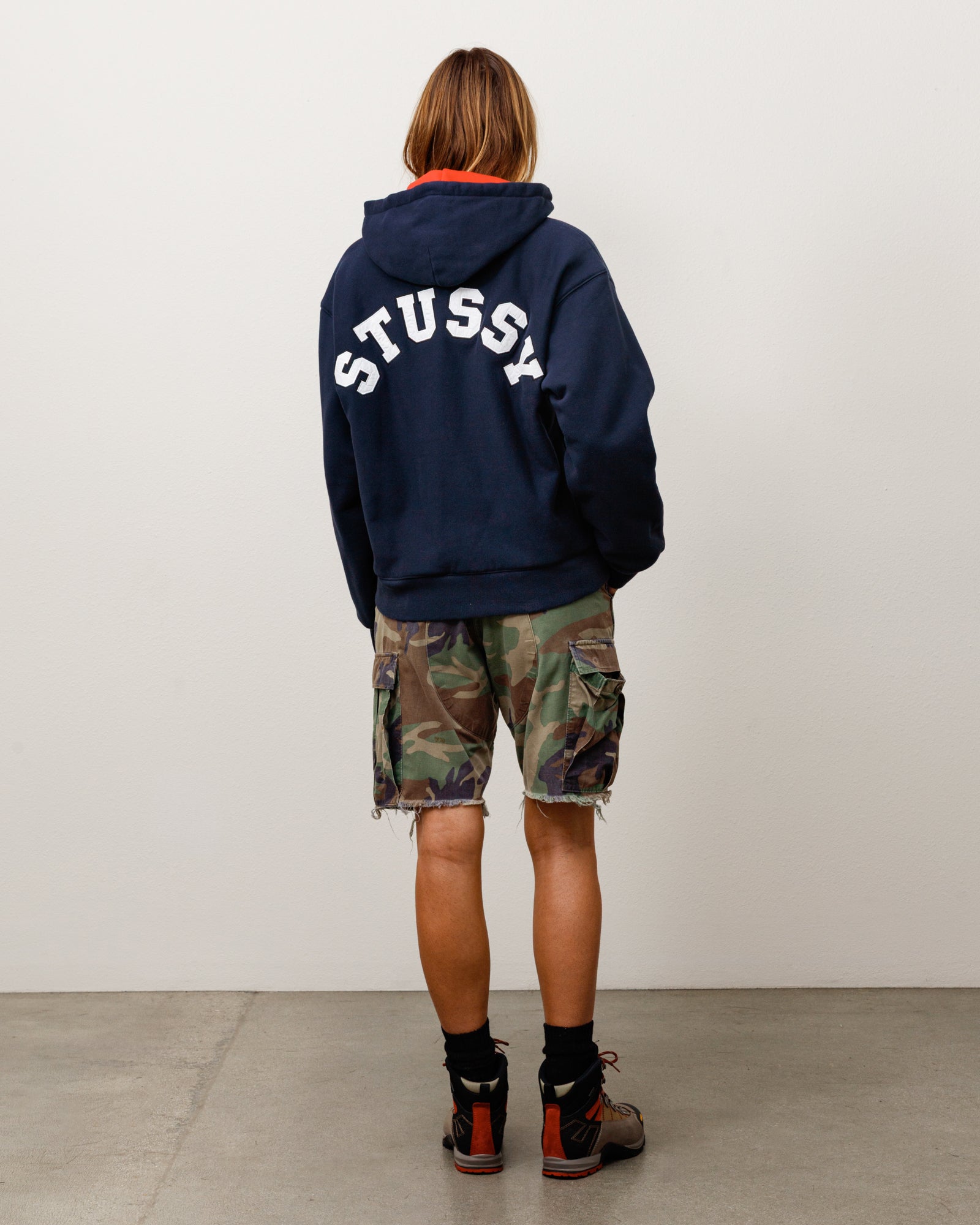 Double Faced Zip Hoodie - Navy | Zip-up Fleece | Stüssy Japan