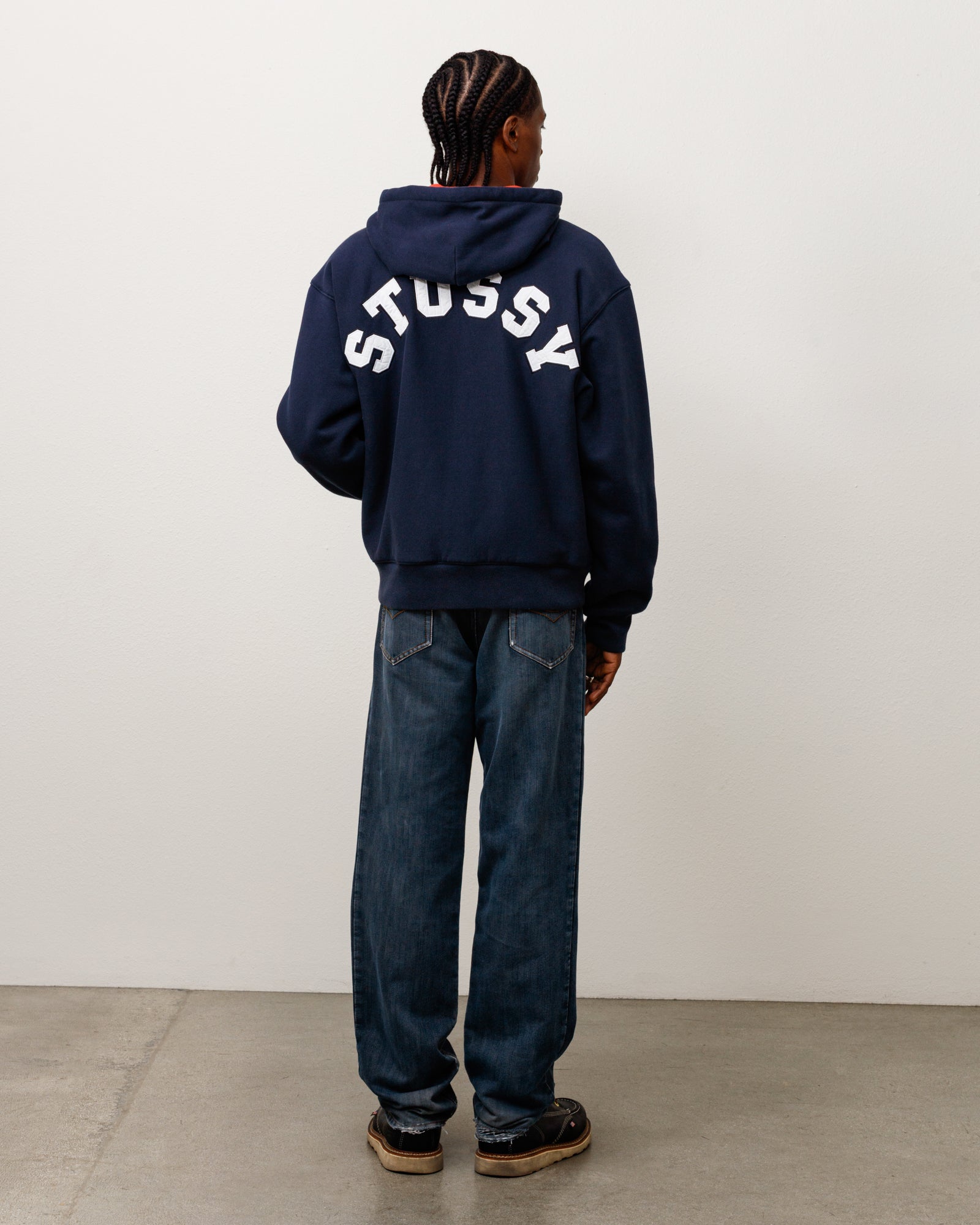 Double Faced Zip Hoodie - Navy | Zip-up Fleece | Stüssy Japan