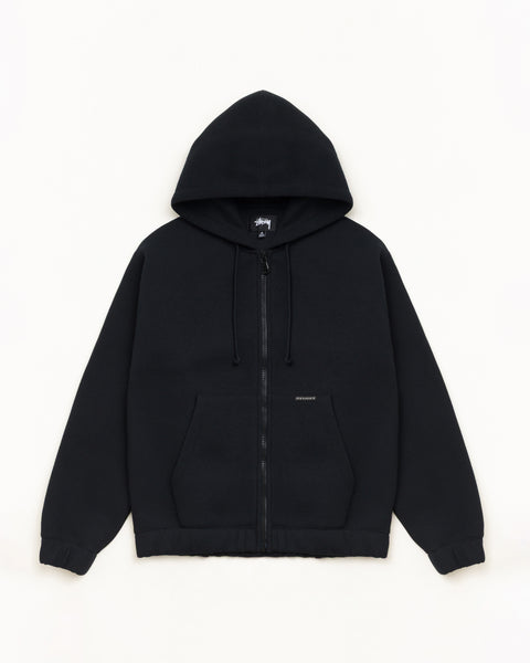 Bonded Jersey Zip Hood Unisex Long Sleeve In Black