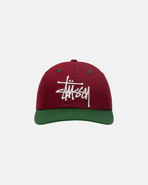 Stüssy Low Profile Big Basic Snapback Maroon Headwear